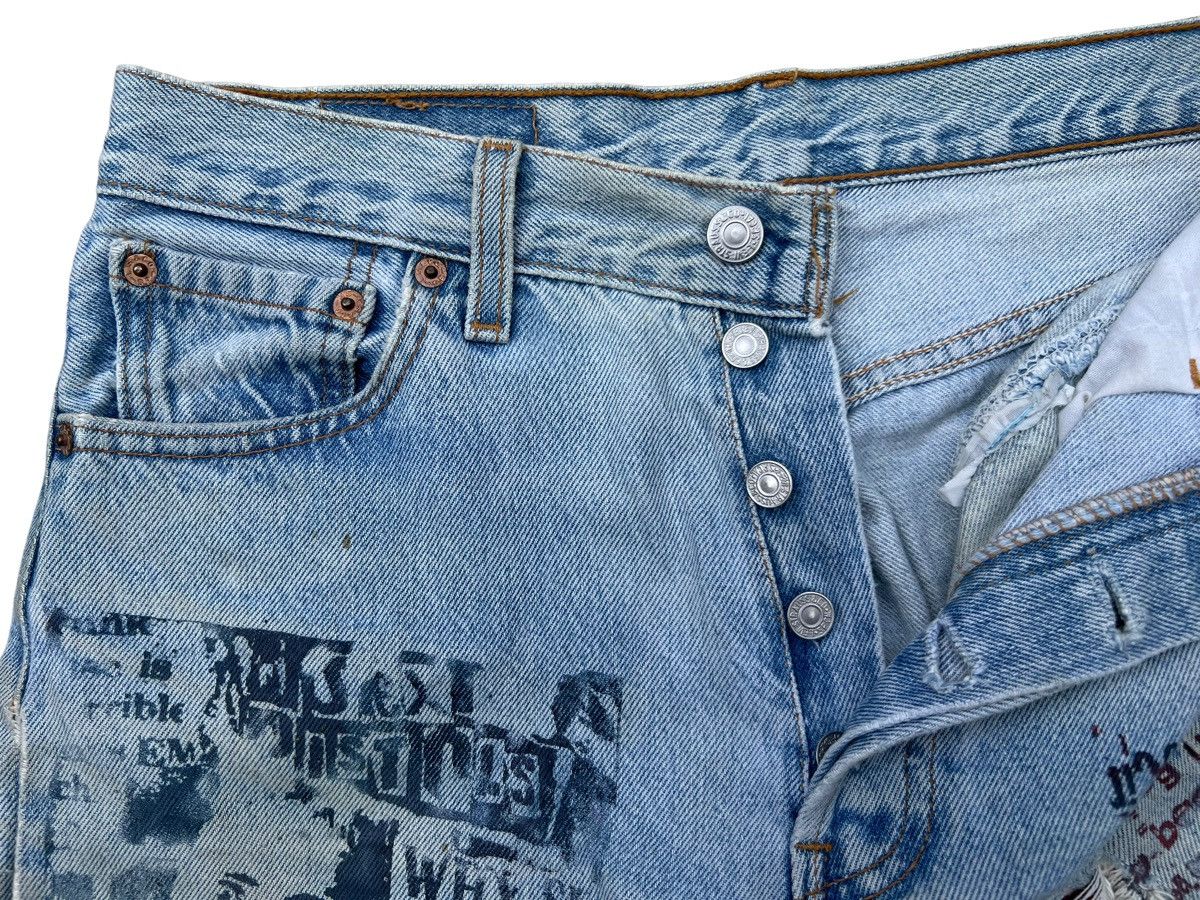 Levi's Rare🔥Vintage 90s Levis 501 Distressed Ripped Jeans 30x33 Size US 30 / EU 46 - 6 Thumbnail
