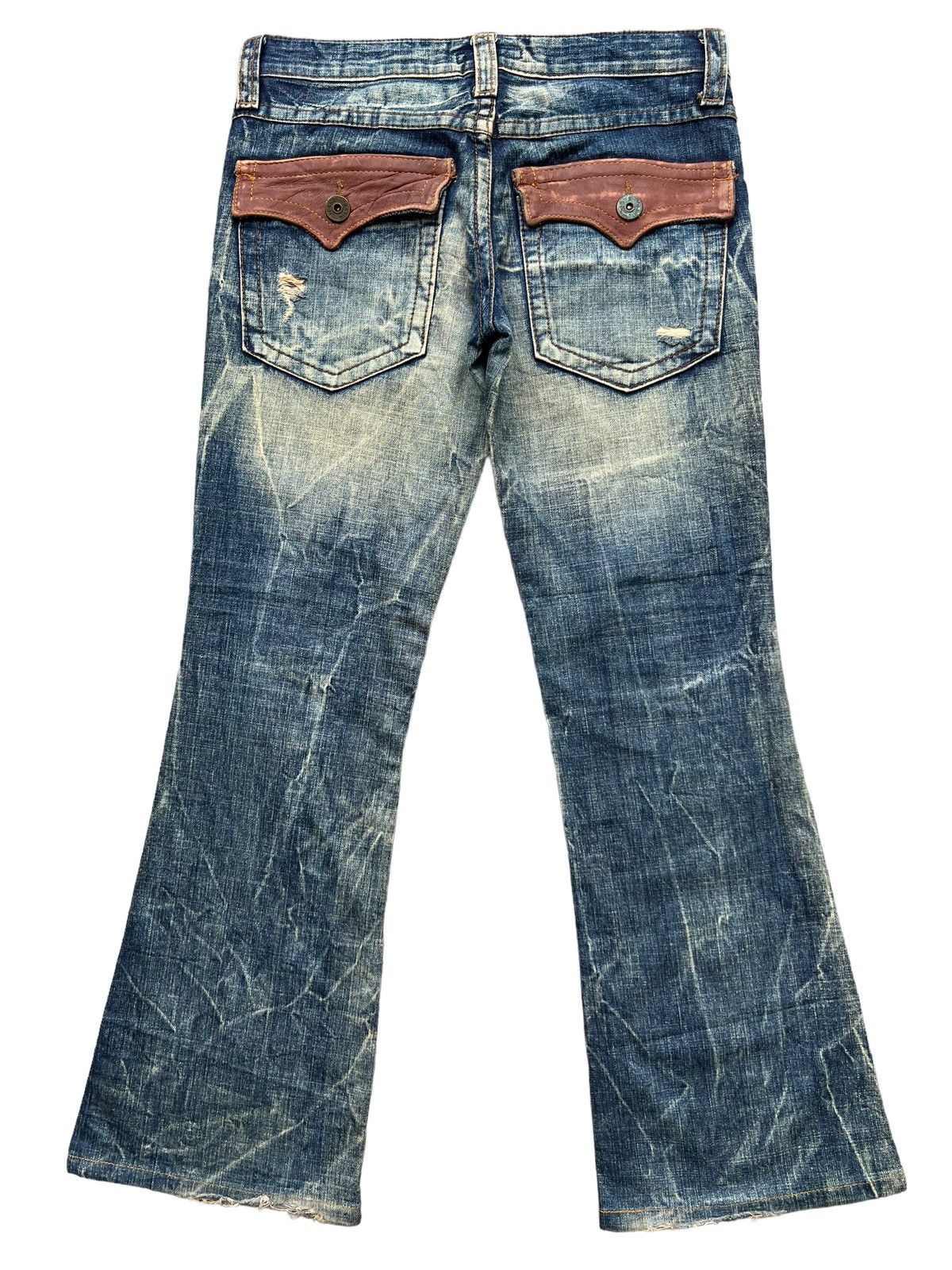 Japanese Brand Transit Japan Distressed Flare Denim Jeans 30x28.5 Size 30" / US 8 / IT 44 - 3 Thumbnail