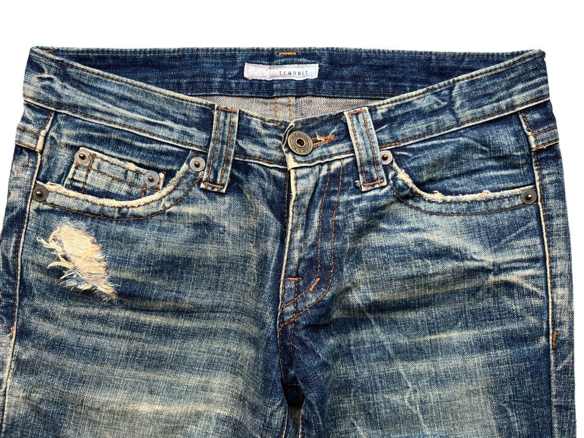 Japanese Brand Transit Japan Distressed Flare Denim Jeans 30x28.5 Size 30" / US 8 / IT 44 - 8 Thumbnail