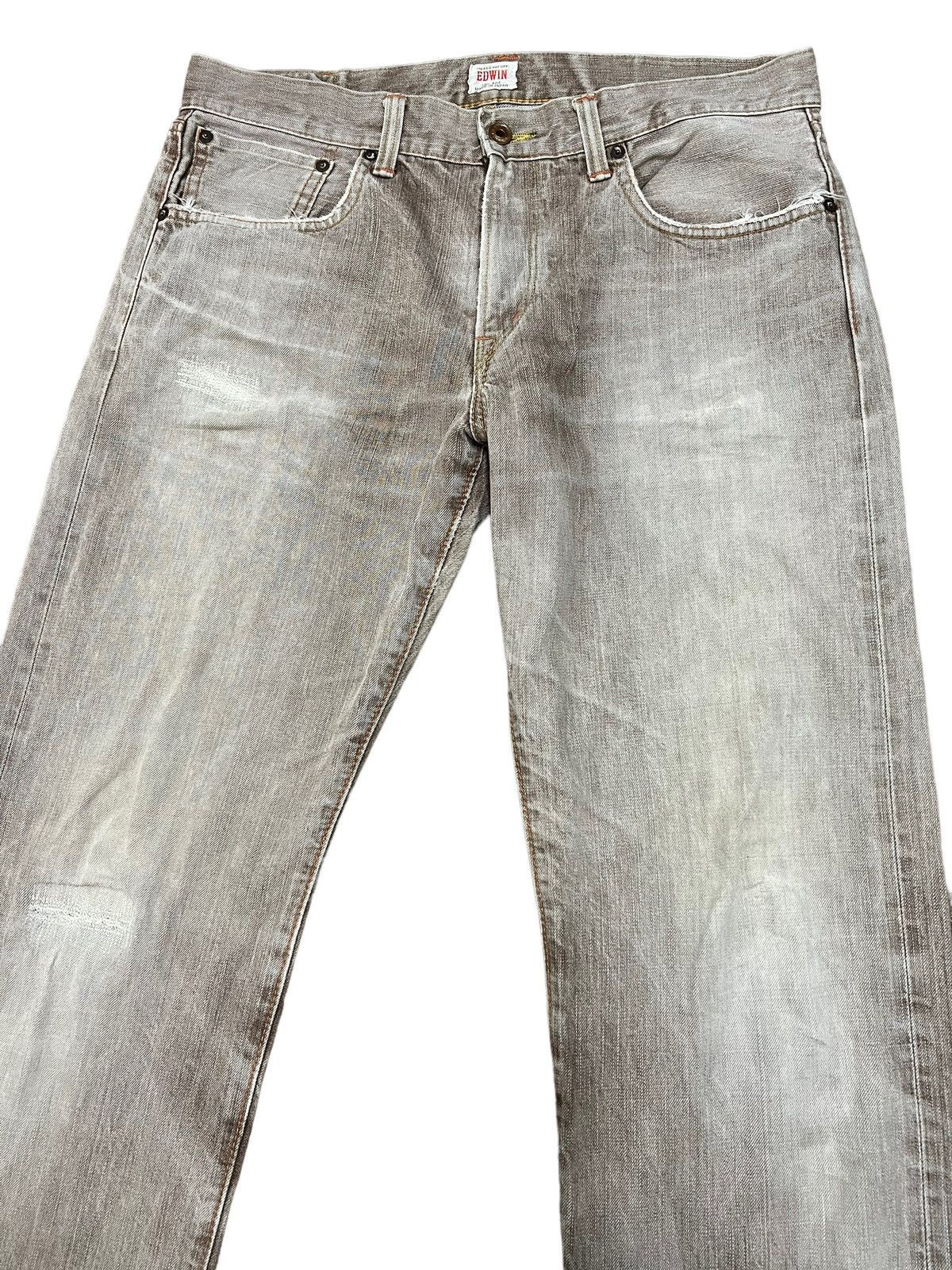 Edwin Vintage 90s Edwin 505zx Selvedge Redline Brown Jeans 36x34 Size US 36 / EU 52 - 3 Thumbnail