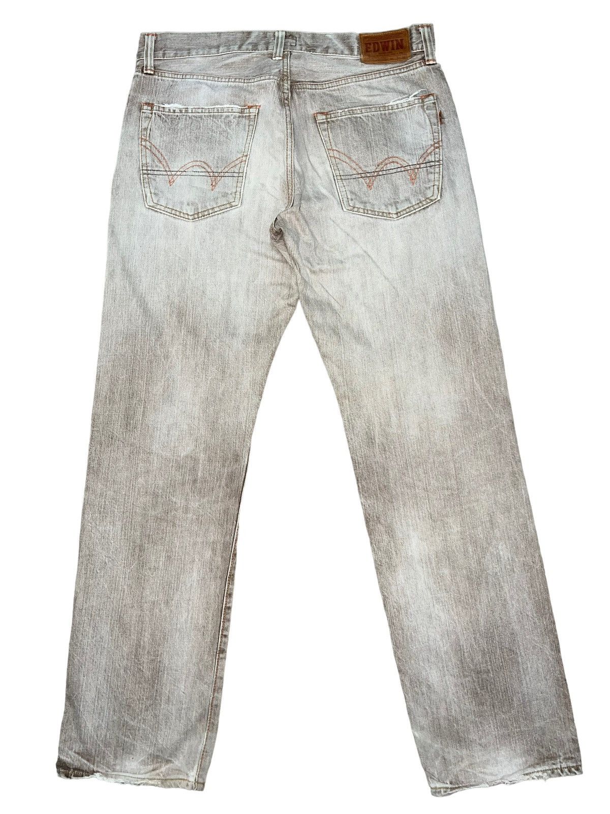 Edwin Vintage 90s Edwin 505zx Selvedge Redline Brown Jeans 36x34 Size US 36 / EU 52 - 2 Thumbnail