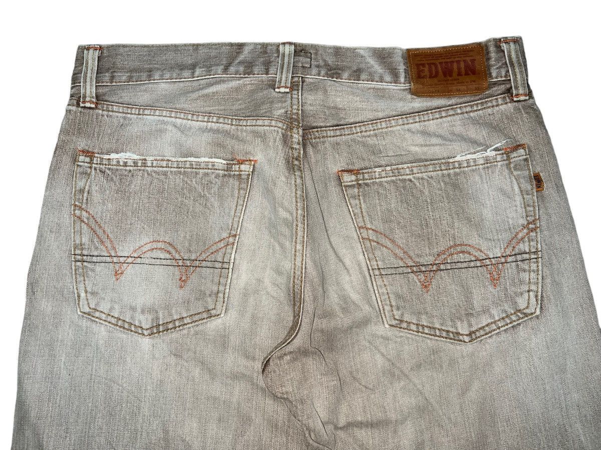 Edwin Vintage 90s Edwin 505zx Selvedge Redline Brown Jeans 36x34 Size US 36 / EU 52 - 10 Thumbnail