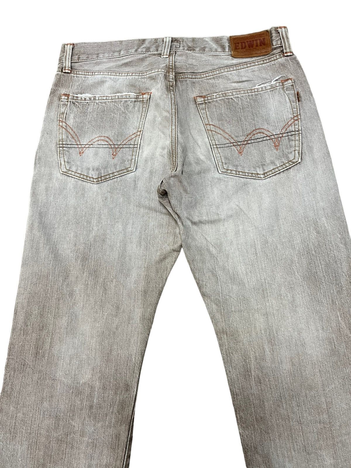 Edwin Vintage 90s Edwin 505zx Selvedge Redline Brown Jeans 36x34 Size US 36 / EU 52 - 6 Thumbnail