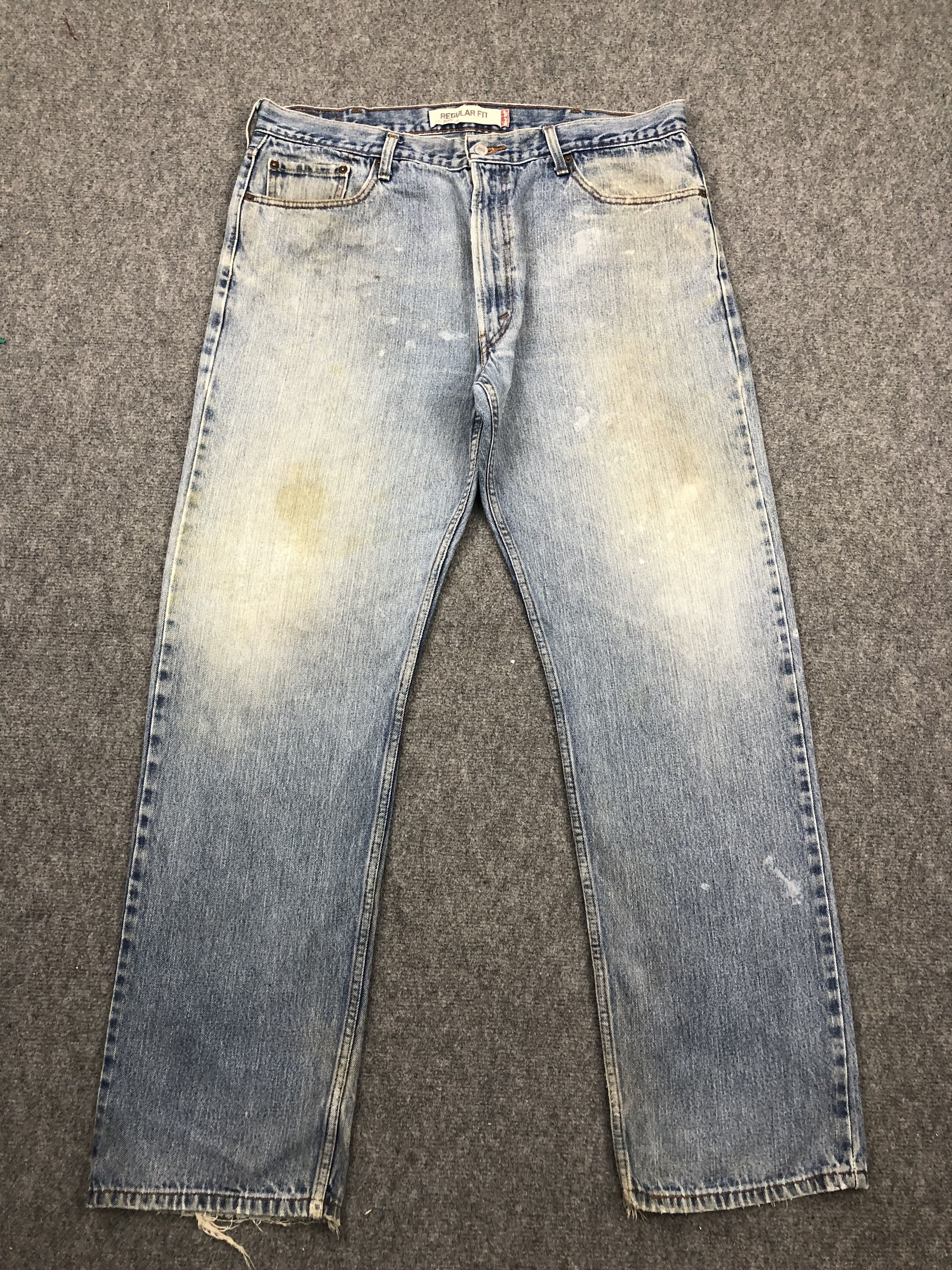 image of Levis 505 Faded Blue Jeans in Blue Denim, Men's (Size 41)