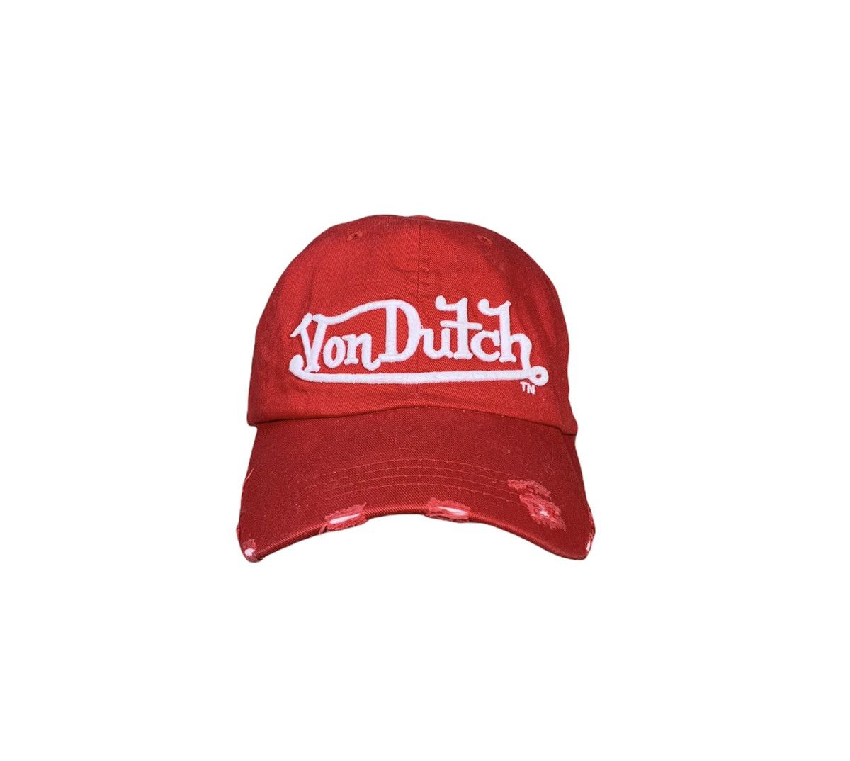 image of Archival Clothing x Von Dutch Cap Distressed Design in Red, Men's