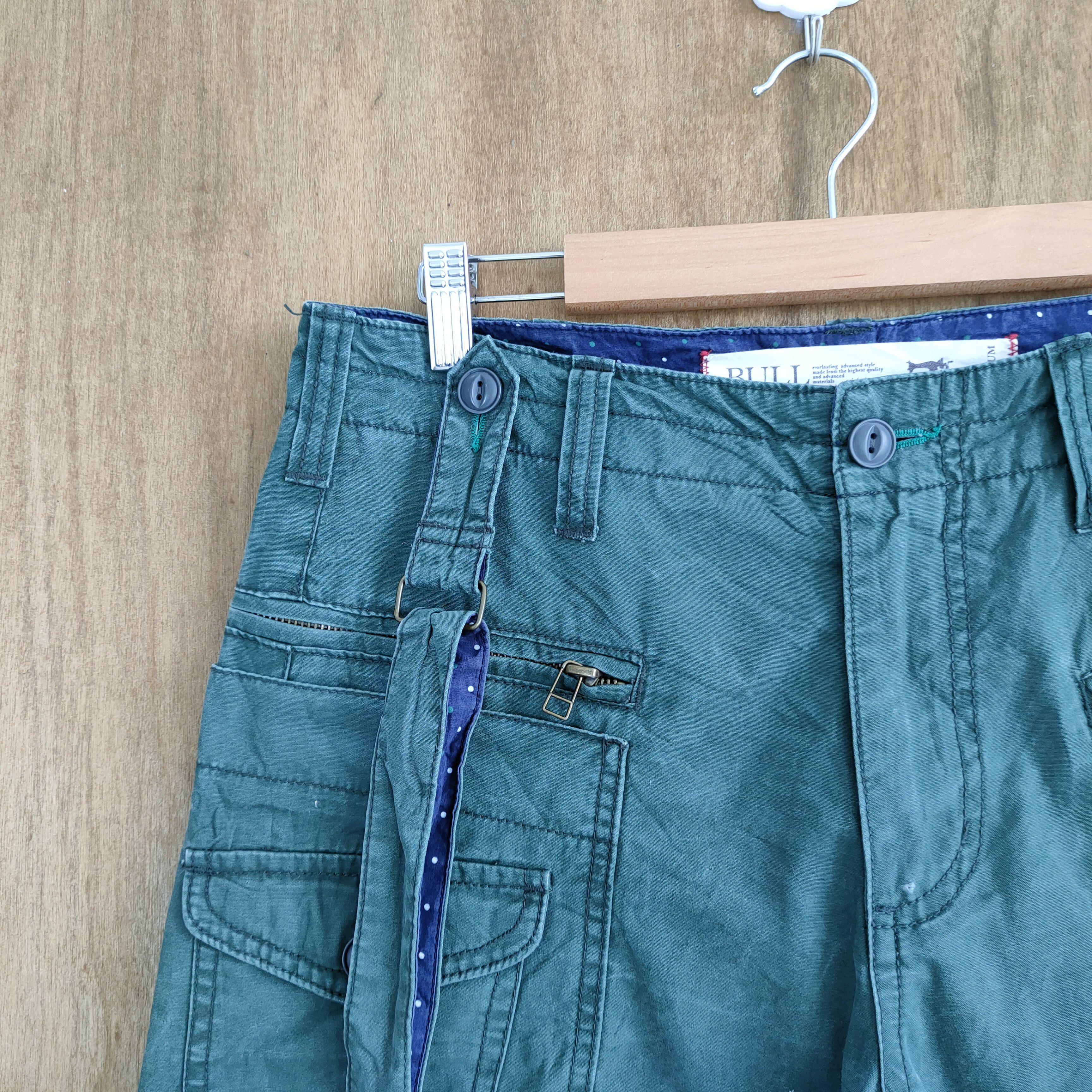 Japanese Brand VINTAGE BULL GREEN SUSPENDER CARGO PANTS Size US 32 / EU 48 - 7 Thumbnail