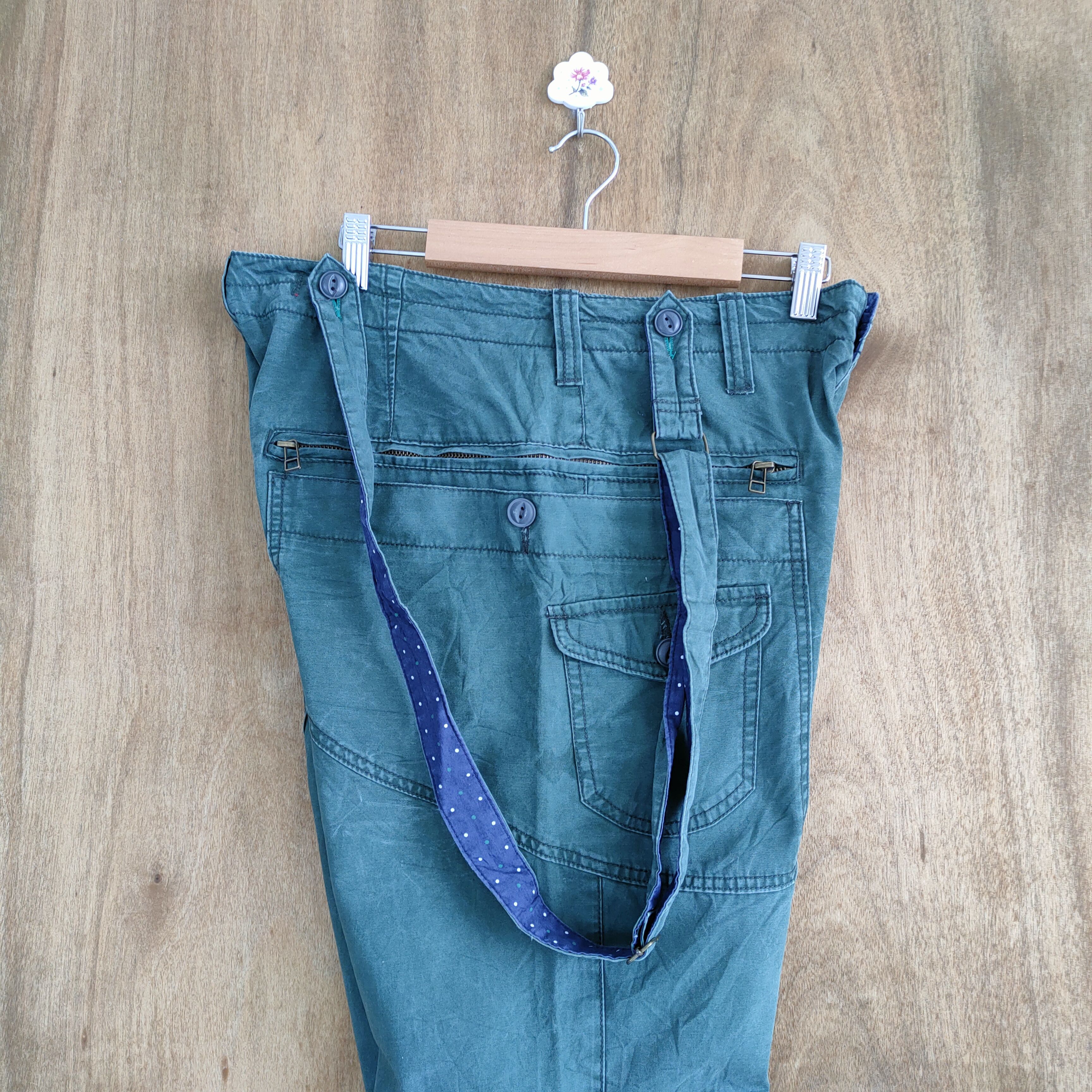 Japanese Brand VINTAGE BULL GREEN SUSPENDER CARGO PANTS Size US 32 / EU 48 - 16 Thumbnail