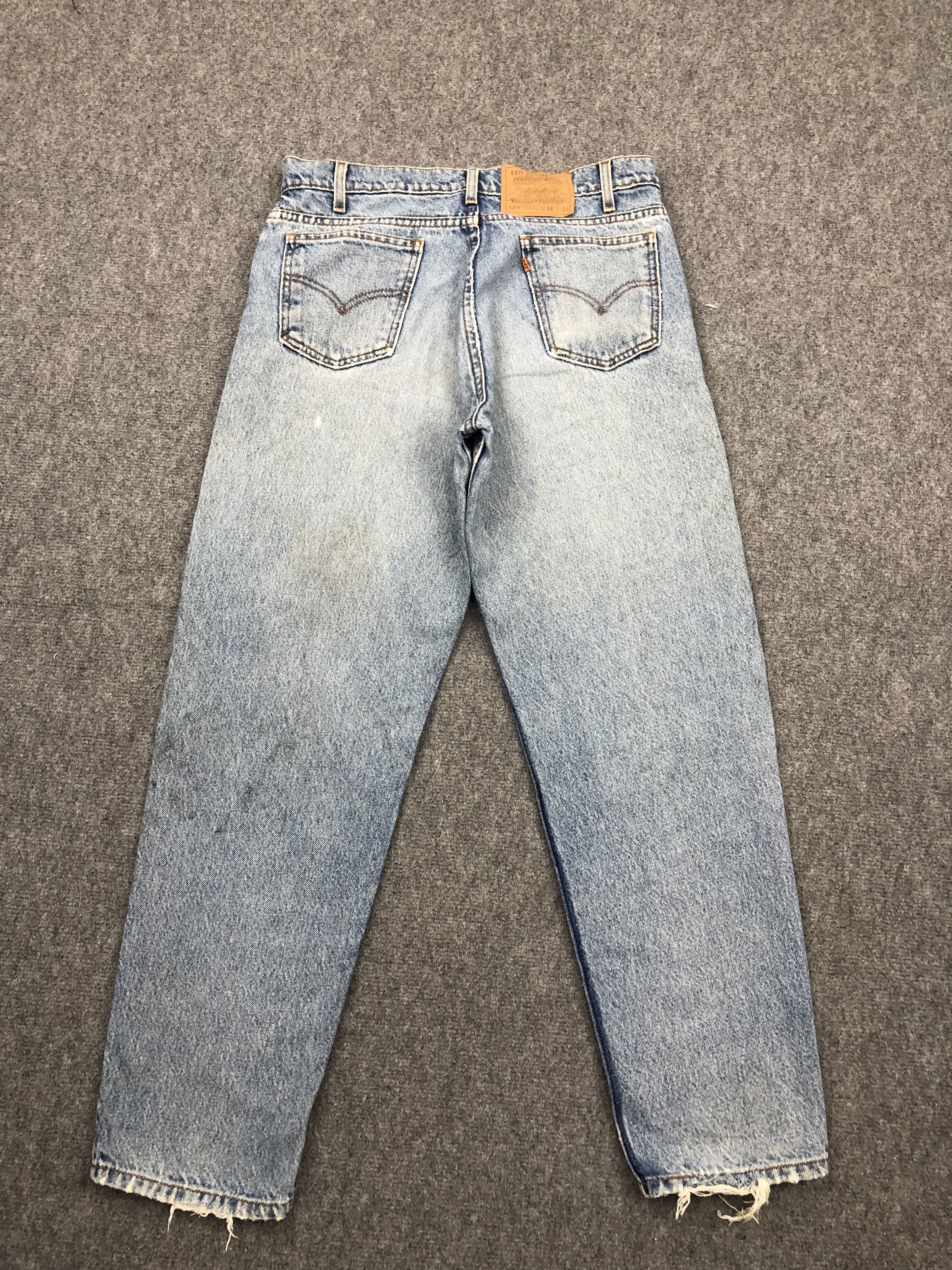 Levi's Vintage 90s Levis 550 Orange Tab Jeans DP1595 Size US 35 - 3 Thumbnail