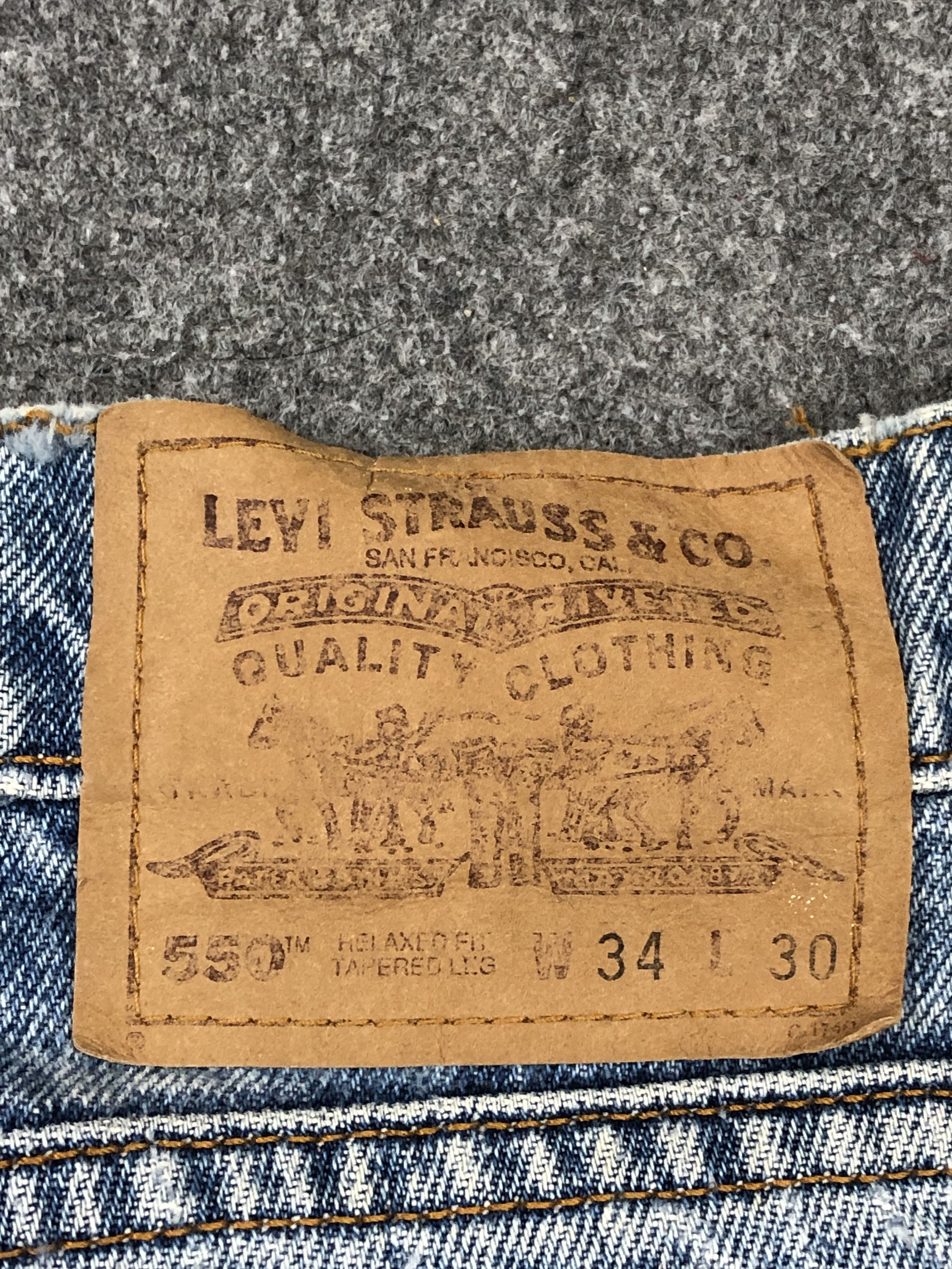 Levi's Vintage 90s Levis 550 Orange Tab Jeans DP1595 Size US 35 - 5 Thumbnail