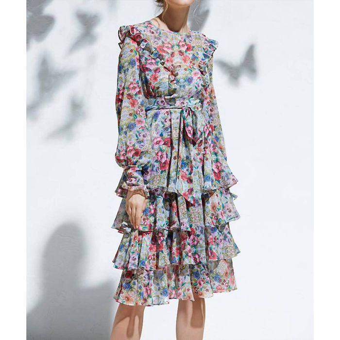 Olvis Long Sleeves Long Floral Dress main image 0