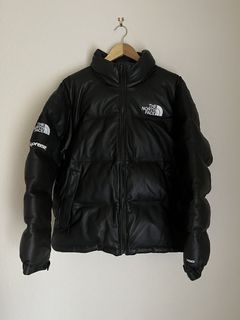 Supreme The North Face Leather Nuptse Jacket | Grailed