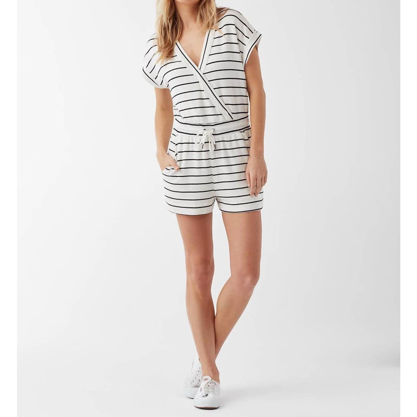 Splendid Super Soft Romper In Black & White | Grailed
