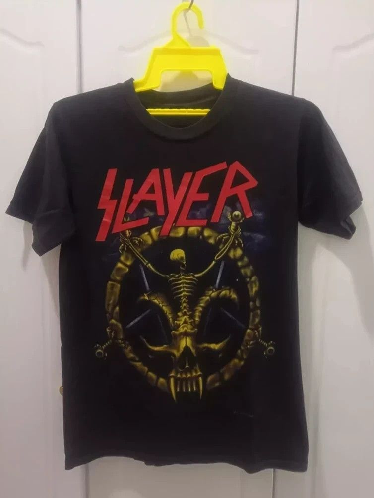 image of Band Tees x Rock Band Vintage Slayer Promo T Shirt Black Thrash Metal, Men's (Size Medium)