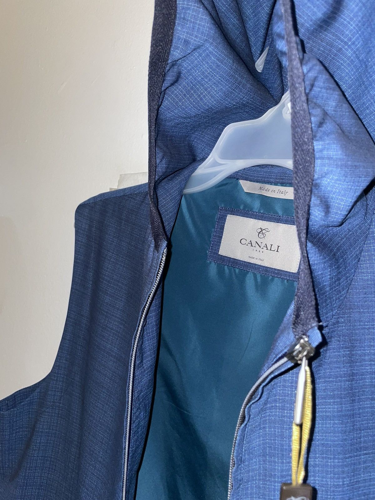 Canali Hooded vest double zip stretch shell Size US L / EU 52-54 / 3 - 9 Thumbnail