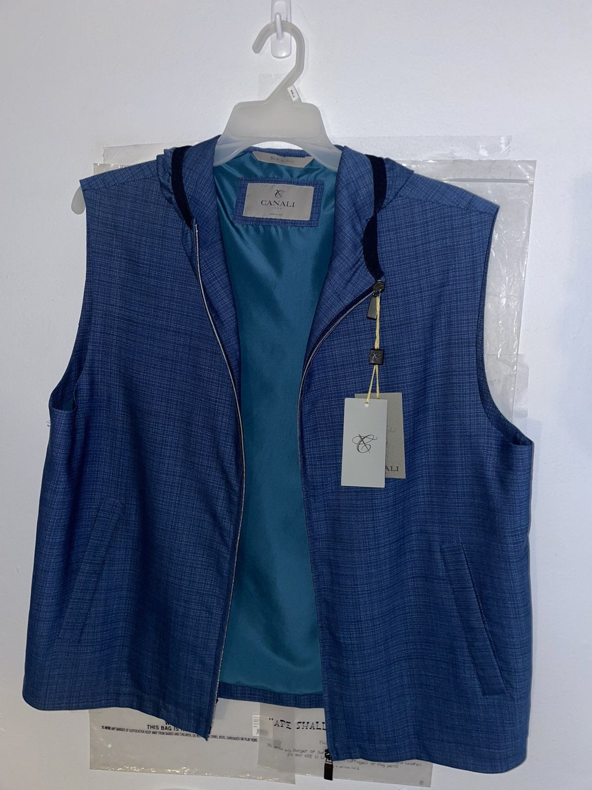 Canali Hooded vest double zip stretch shell Size US L / EU 52-54 / 3 - 1 Thumbnail