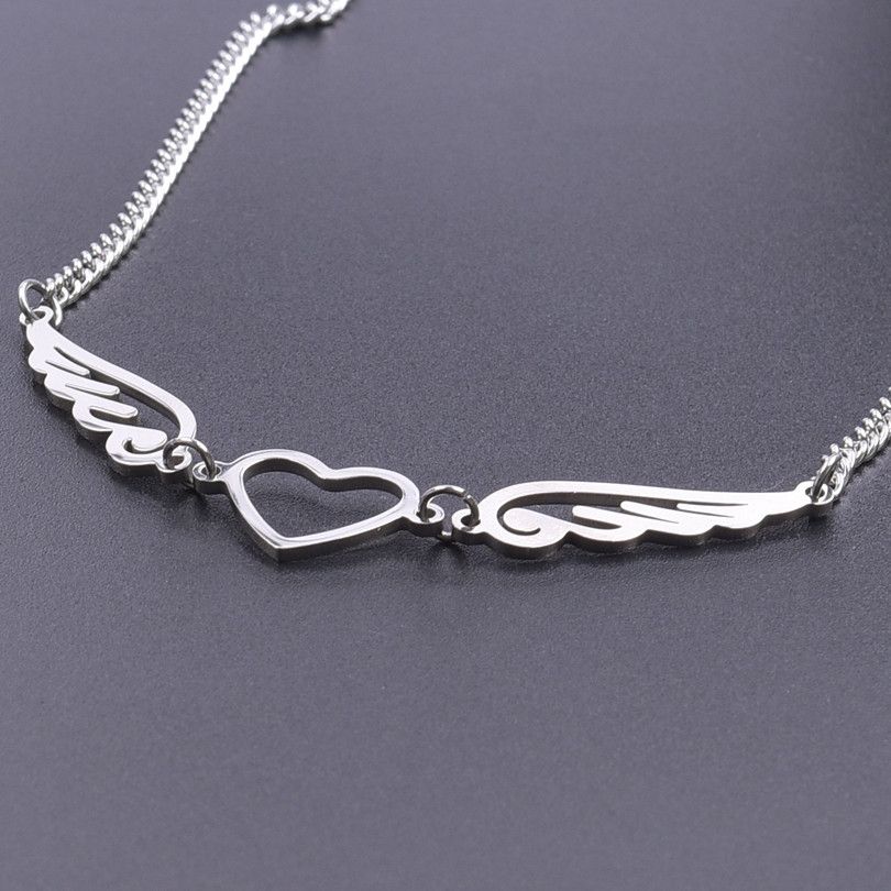 Jewelry Heart Angel Wing Pendant Necklaces Size ONE SIZE - 2 Thumbnail