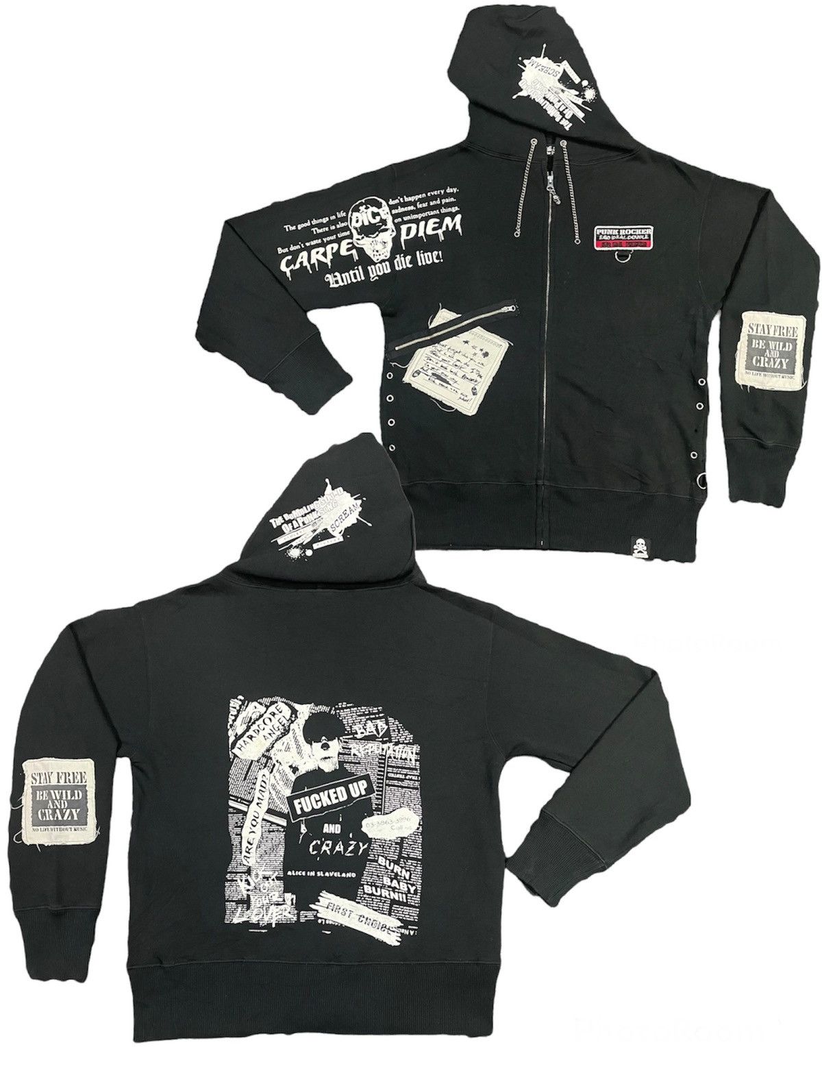 Japanese PUNK FASHION Sex Pot & Revenge Patcher Hoodie