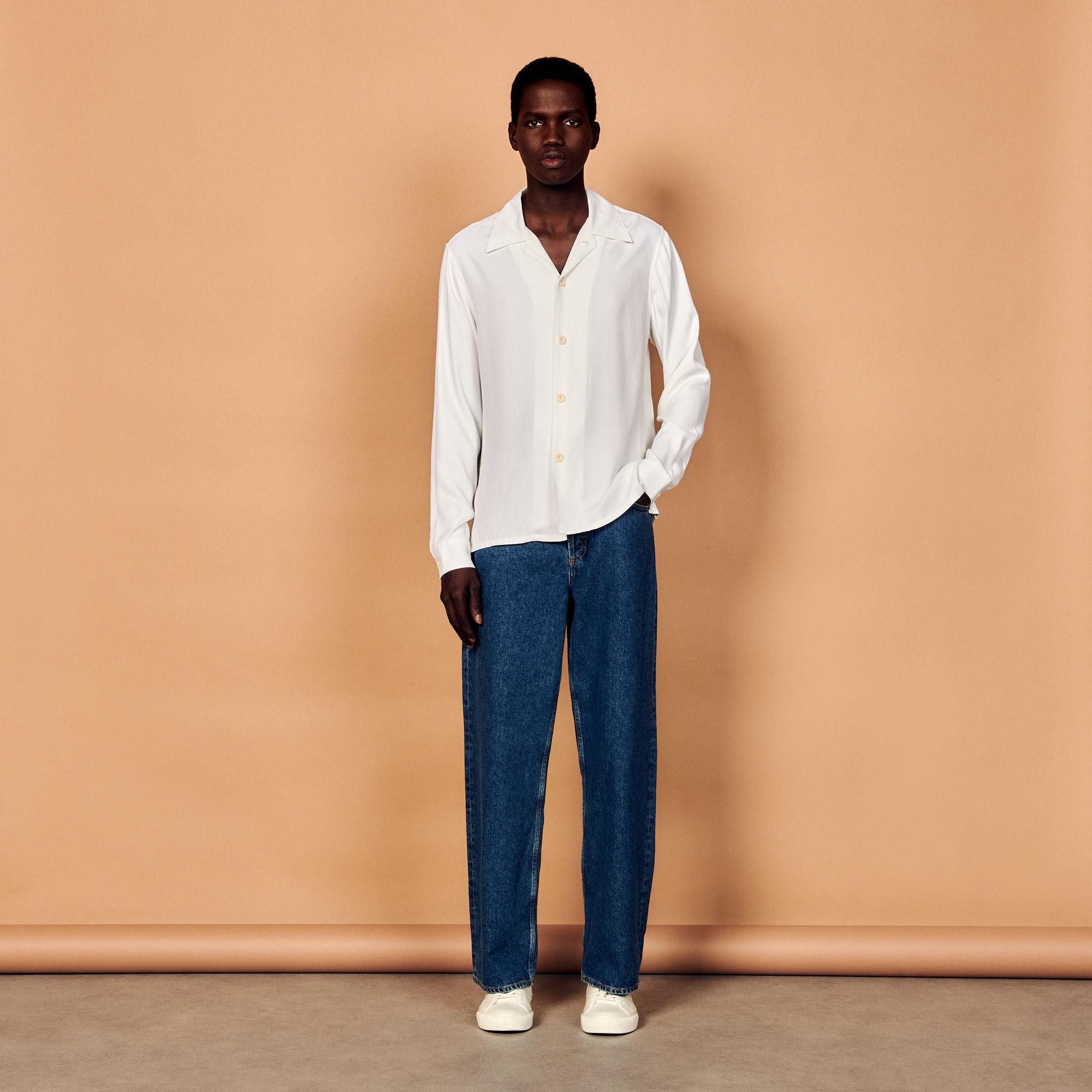 Sandro Sandro Floaty Viscose Shirt Cuban Camp Collar White Size US S / EU 44-46 / 1 - 1 Thumbnail