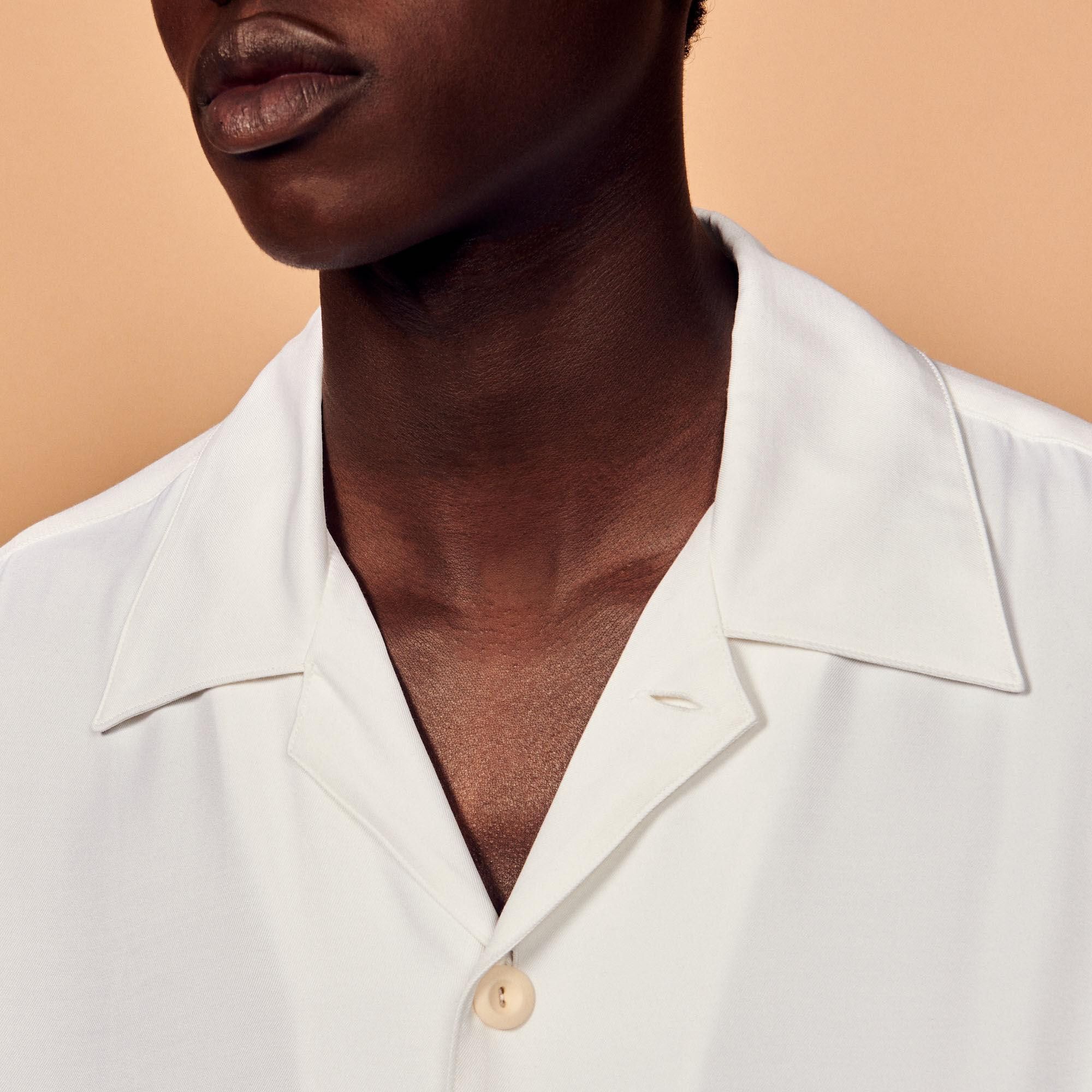 Sandro Sandro Floaty Viscose Shirt Cuban Camp Collar White Size US S / EU 44-46 / 1 - 6 Thumbnail