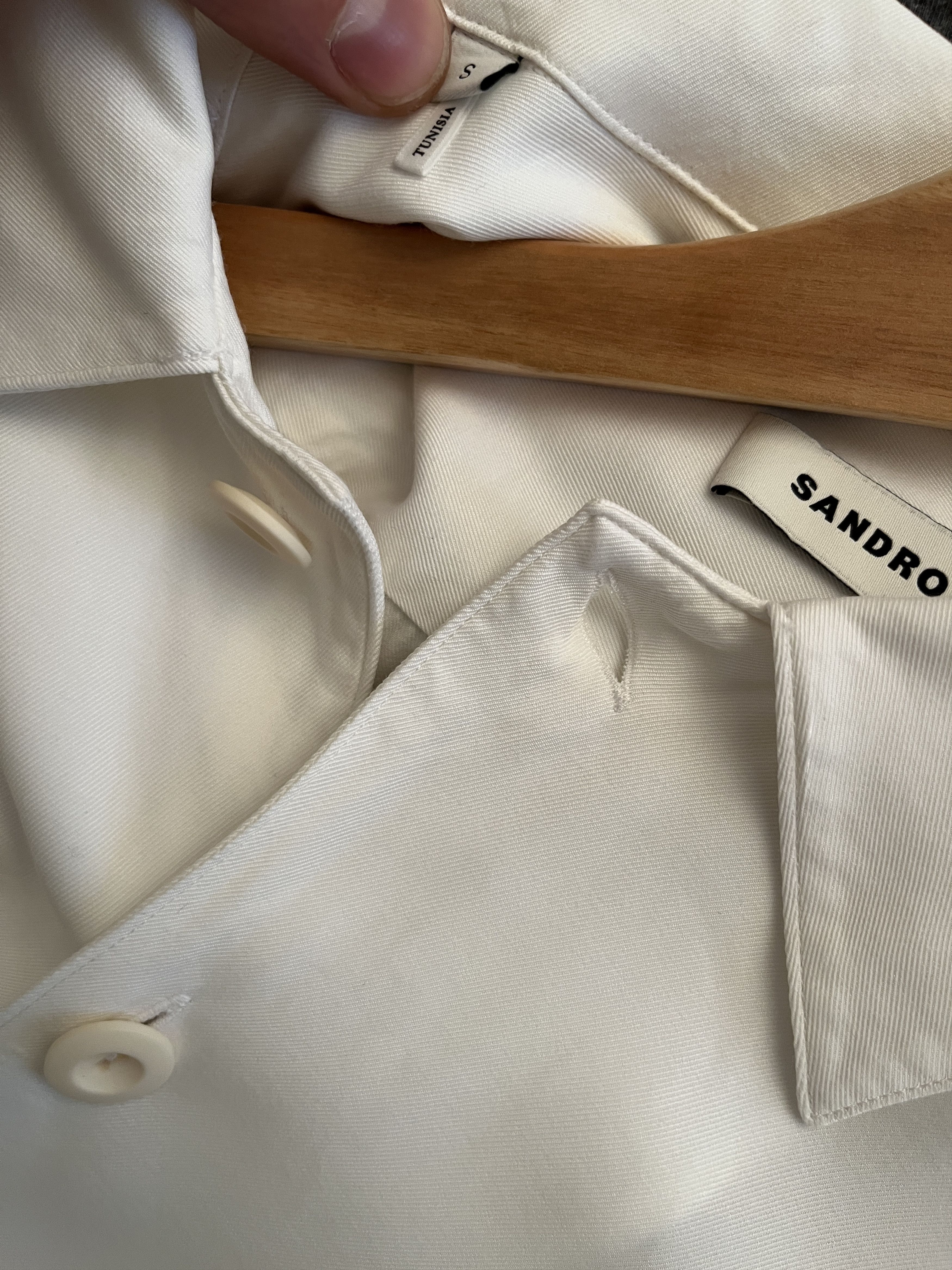 Sandro Sandro Floaty Viscose Shirt Cuban Camp Collar White Size US S / EU 44-46 / 1 - 14 Thumbnail