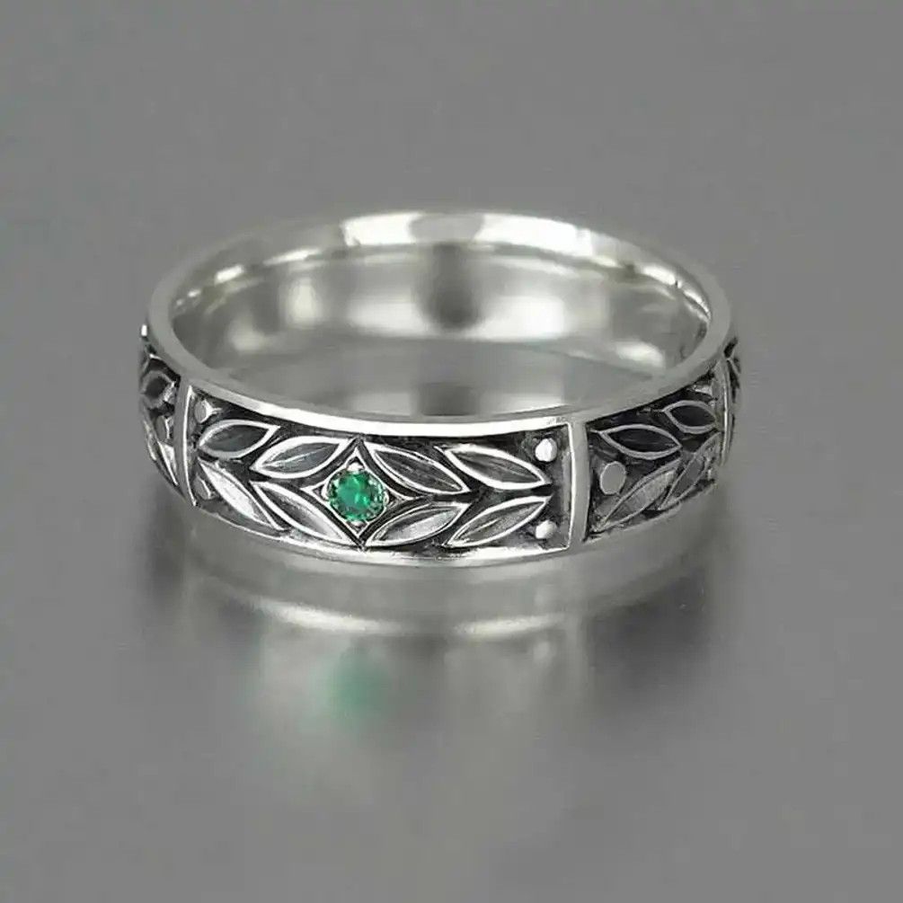 Handmade Tiny Green Cubic Zirconia Ring (Size 6-10) Size ONE SIZE - 5 Thumbnail