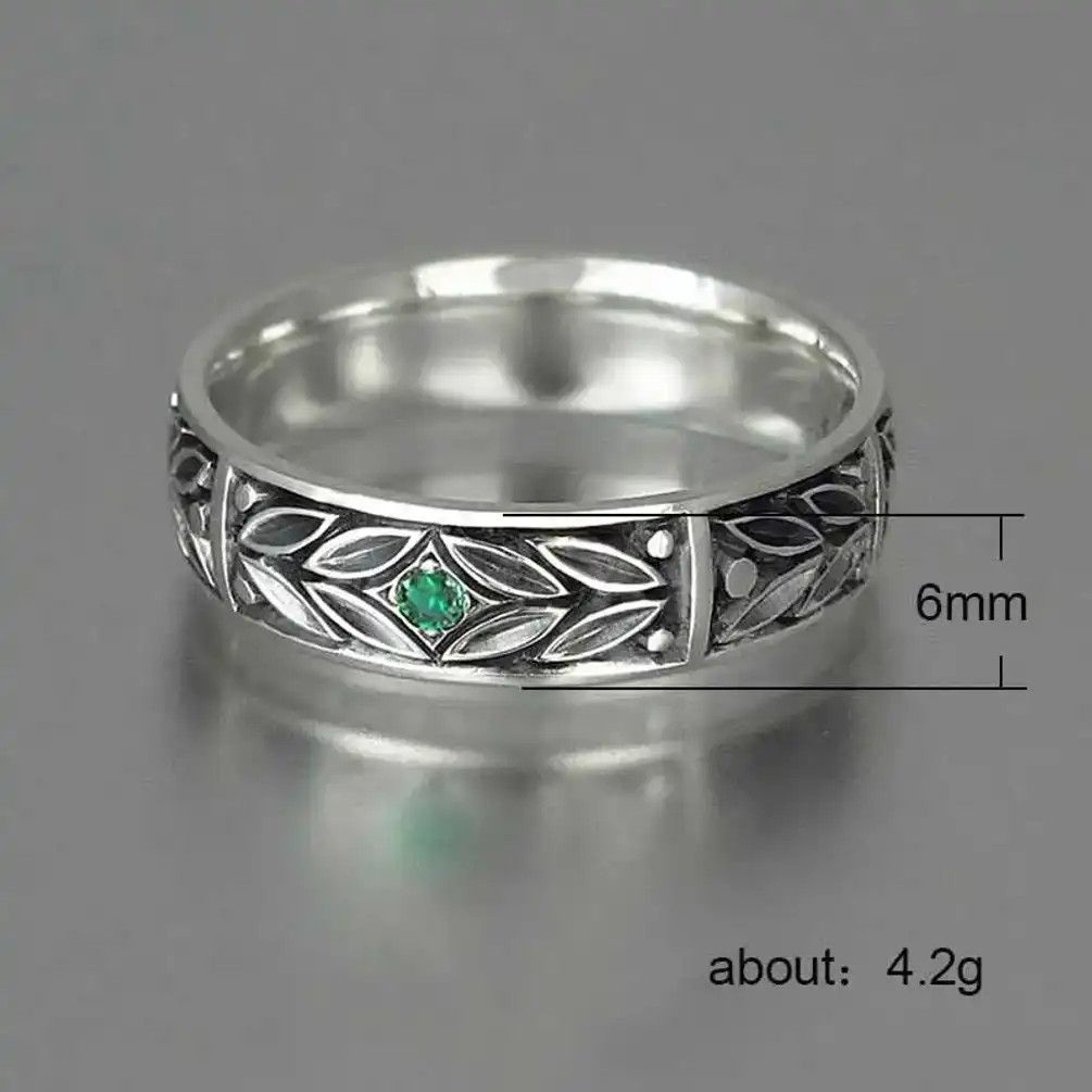 Handmade Tiny Green Cubic Zirconia Ring (Size 6-10) Size ONE SIZE - 2 Thumbnail