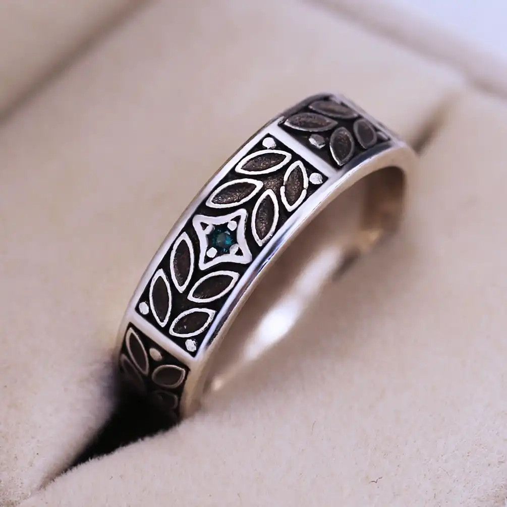 Handmade Tiny Green Cubic Zirconia Ring (Size 6-10) Size ONE SIZE - 3 Thumbnail