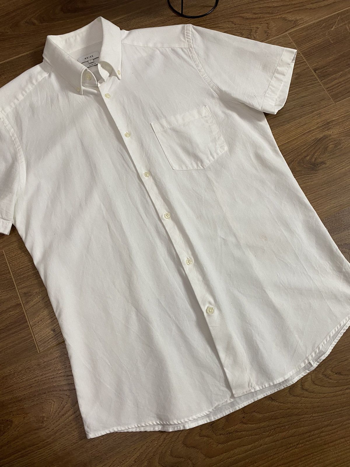 Reiss Reiss White Slim Fit Short Sleeve Shirt Size US M / EU 48-50 / 2 - 3 Thumbnail