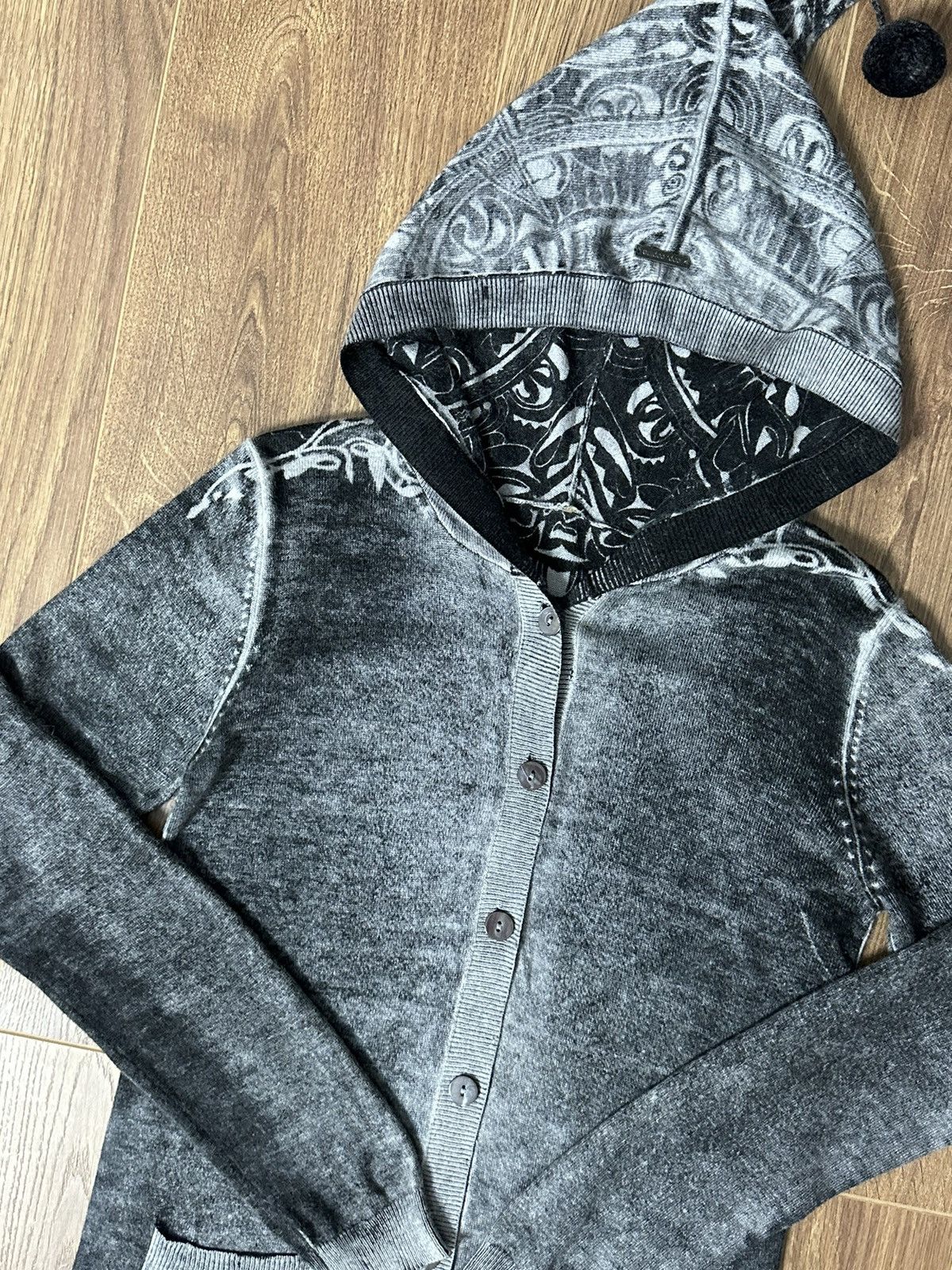 Japanese Brand × Vintage Cop Copine Aztec Tattoo Print Washed Grey Long Cardigan Size M / US 6-8 / IT 42-44 - 4 Thumbnail