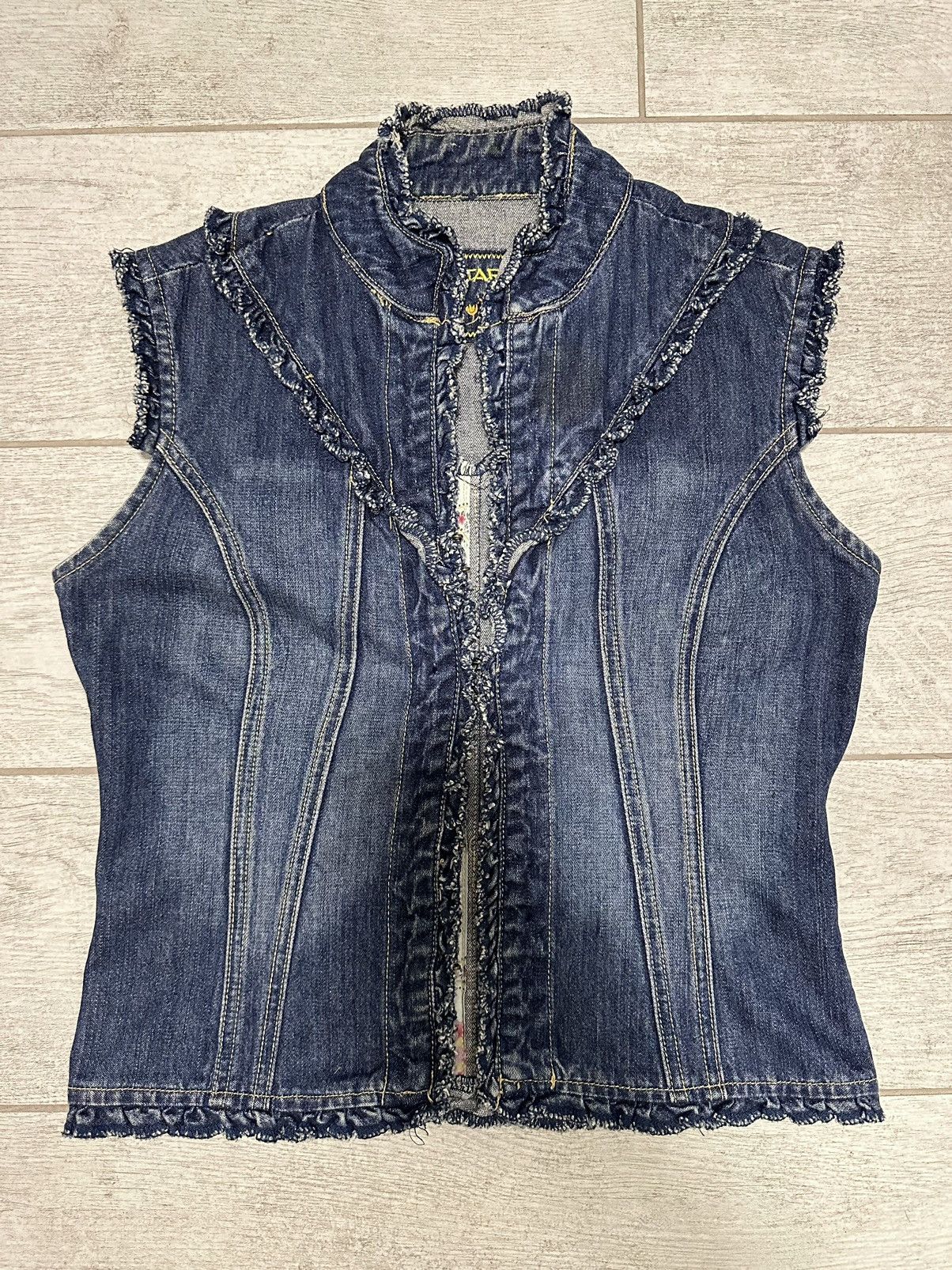 Japanese Brand × Vintage Vintage Avant-garde Denim Vest Size M / US 6-8 / IT 42-44 - 2 Thumbnail