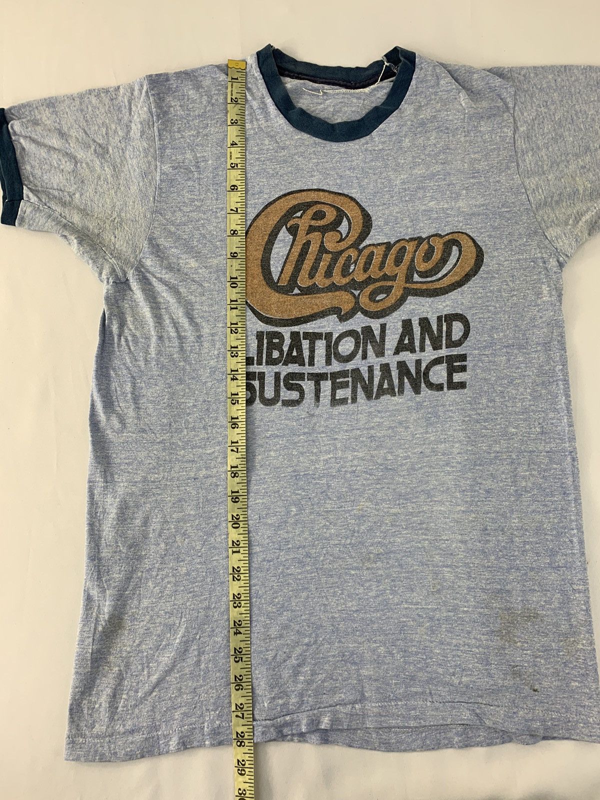 Band Tees Vintage 80s Chicago Libation And Sustenance Ringer Tee Size US M / EU 48-50 / 2 - 7 Thumbnail