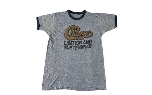 Band Tees Vintage 80s Chicago Libation And Sustenance Ringer Tee Size US M / EU 48-50 / 2 - 1 Thumbnail