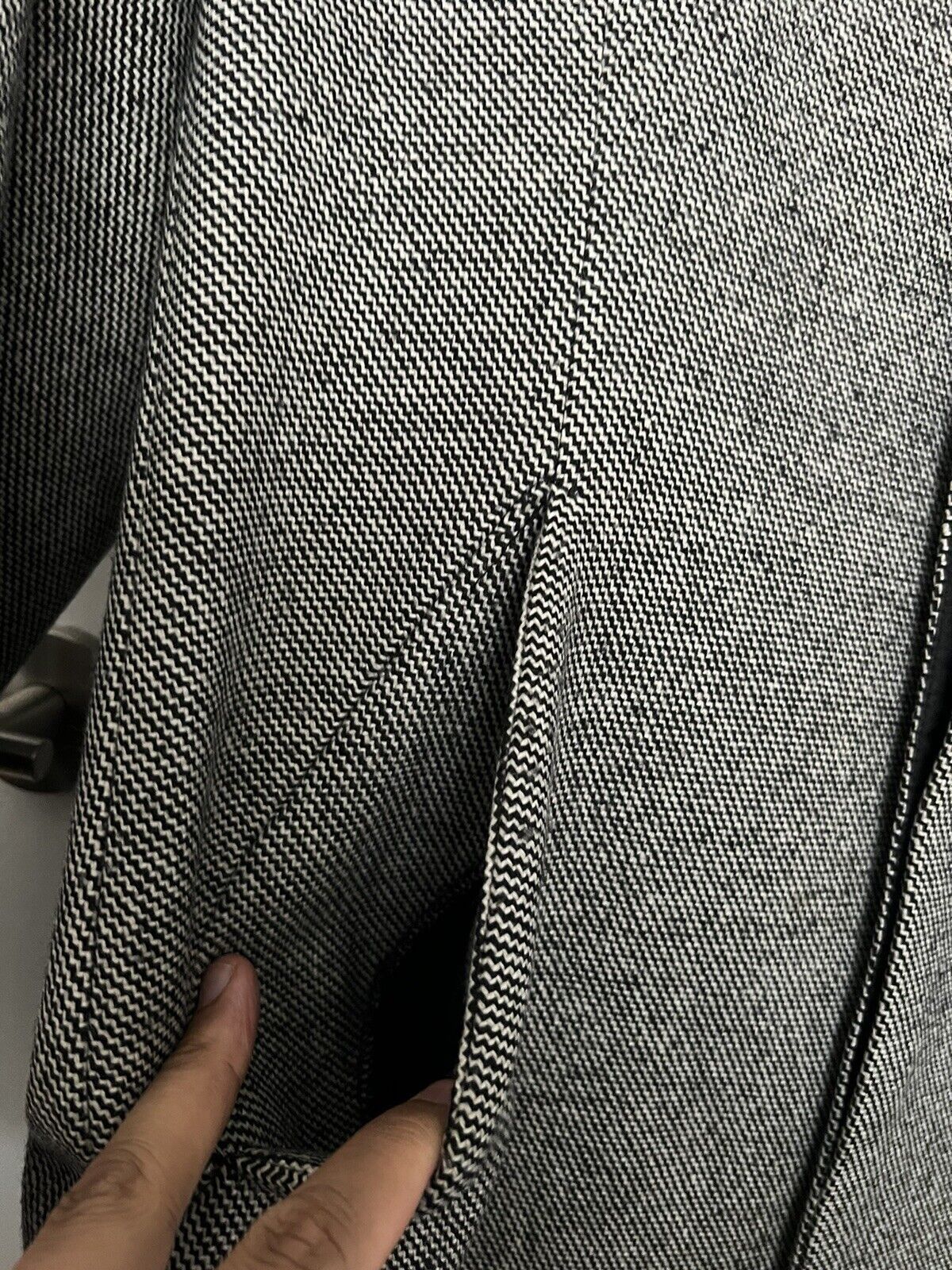 Theory $795 Theory - Delancey Wool Black XXL Top Coat Herringbone Size US XXL / EU 58 / 5 - 11 Thumbnail