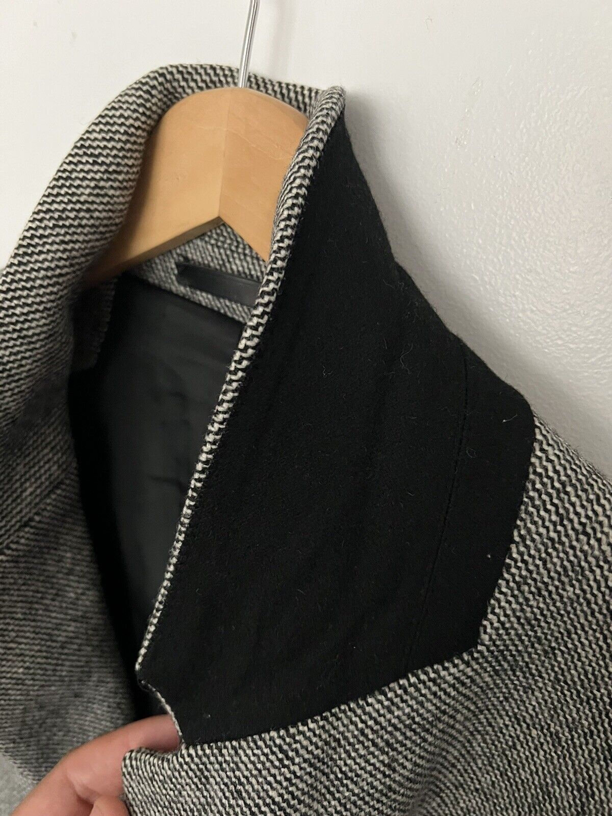 Theory $795 Theory - Delancey Wool Black XXL Top Coat Herringbone Size US XXL / EU 58 / 5 - 6 Thumbnail