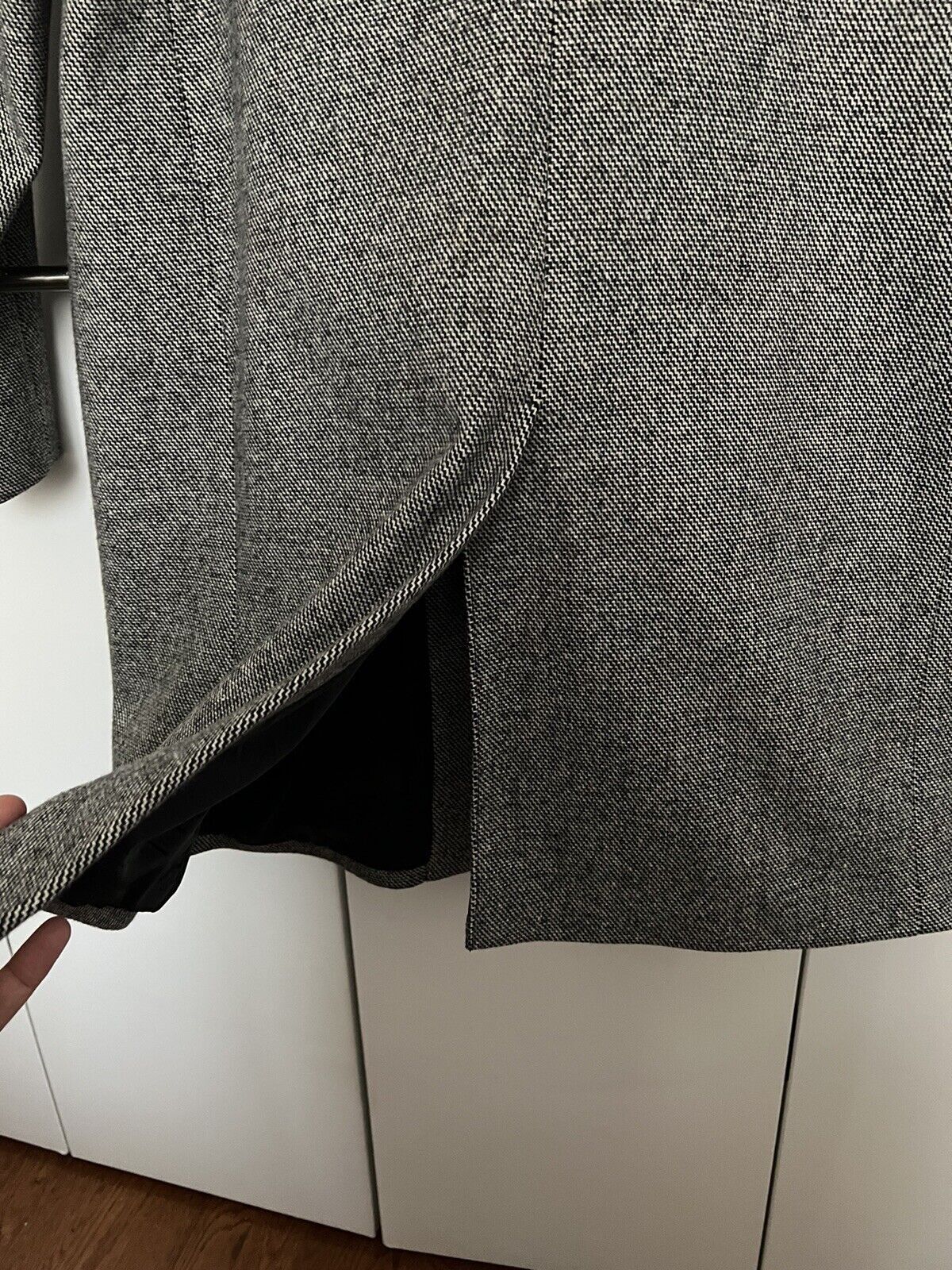 Theory $795 Theory - Delancey Wool Black XXL Top Coat Herringbone Size US XXL / EU 58 / 5 - 9 Thumbnail