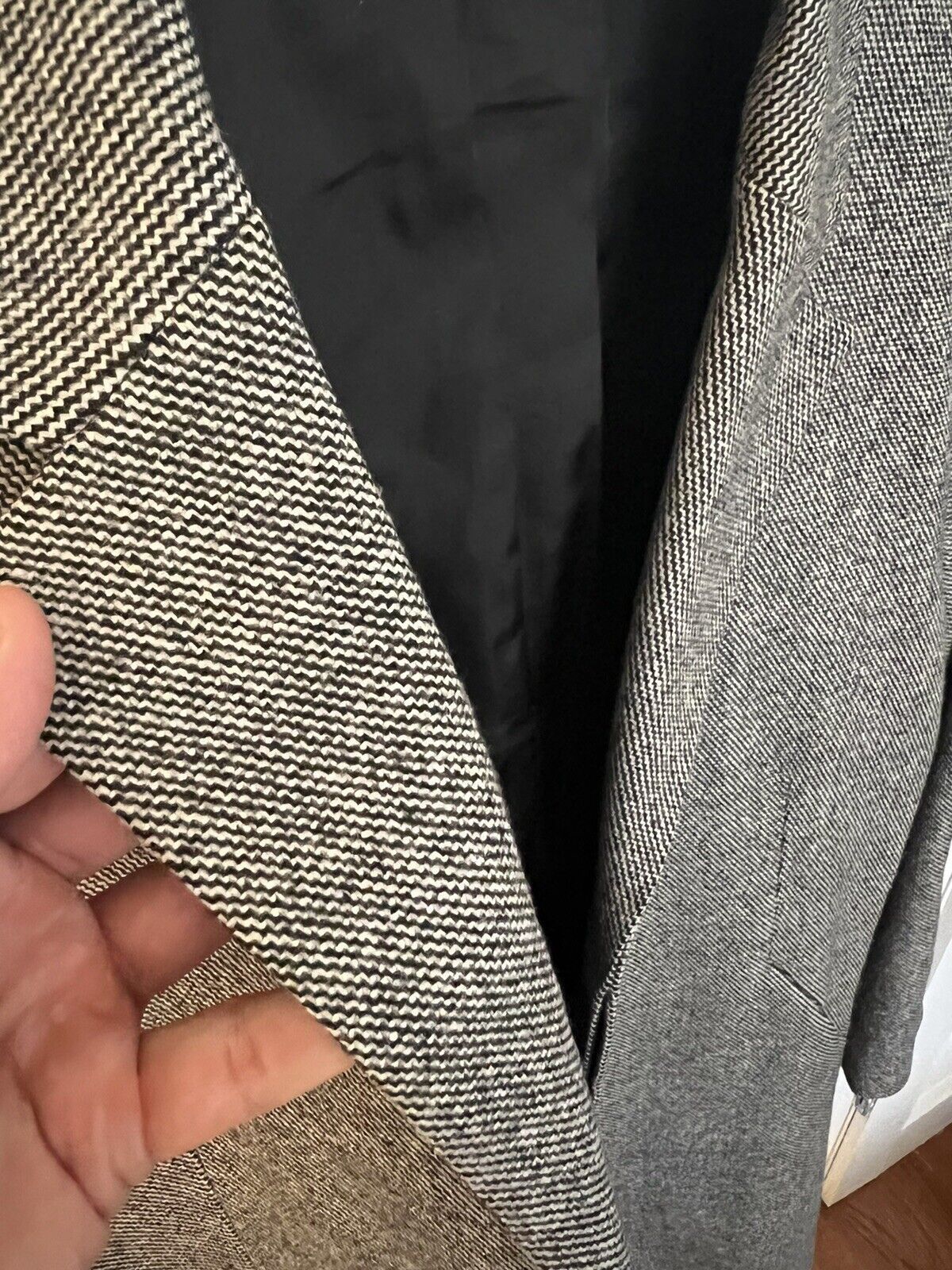 Theory $795 Theory - Delancey Wool Black XXL Top Coat Herringbone Size US XXL / EU 58 / 5 - 10 Thumbnail