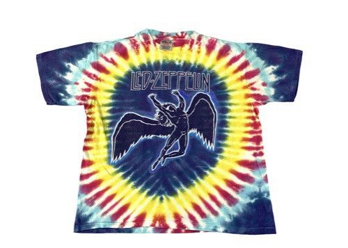 Rare 90s Led Zeppelin Icarus Multicolour Tye Dye Ovp Tee