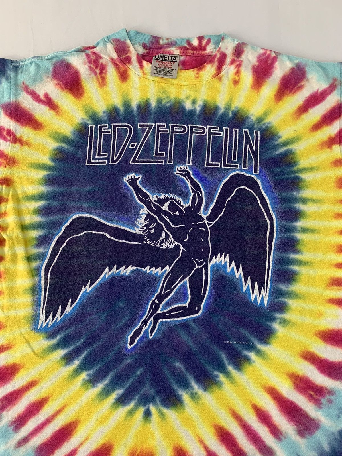 Band Tees Rare 90s Led Zeppelin Icarus Multicolour Tye Dye Ovp Tee Size US L / EU 52-54 / 3 - 3 Thumbnail