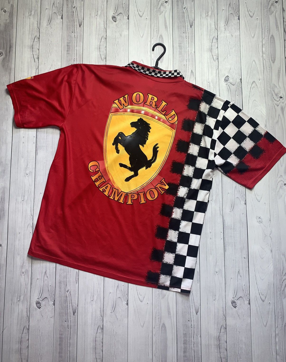 Vintage Ferrari polo shirt big logo size XL