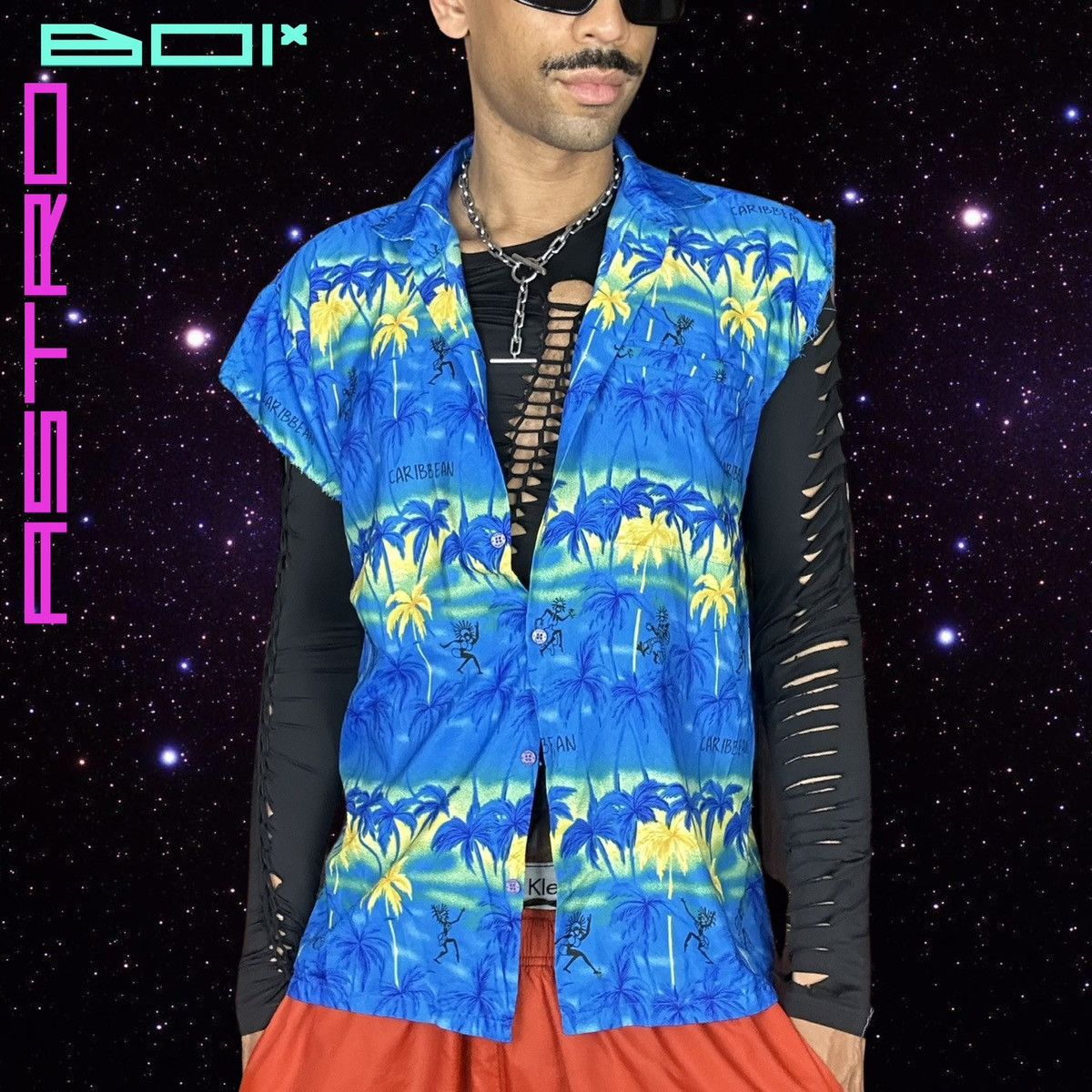 Vintage ASTROBOI* ASYMMETRIC BAHAMAS 🇧🇸 SHIRT Size US L / EU 52-54 / 3 - 1 Thumbnail