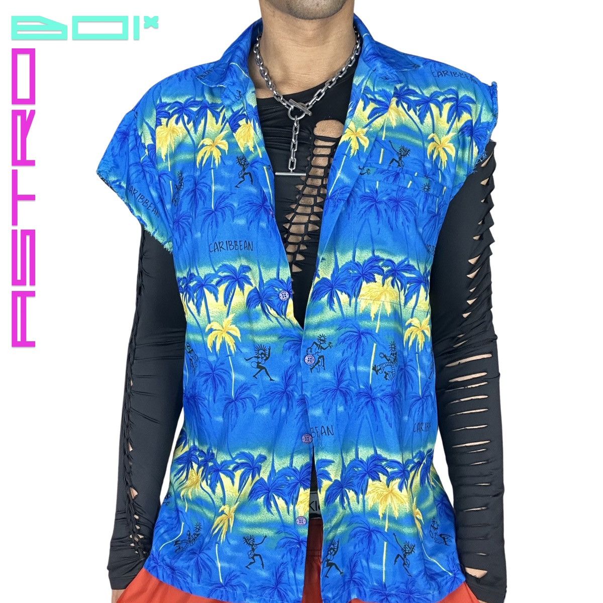 Vintage ASTROBOI* ASYMMETRIC BAHAMAS 🇧🇸 SHIRT Size US L / EU 52-54 / 3 - 2 Thumbnail