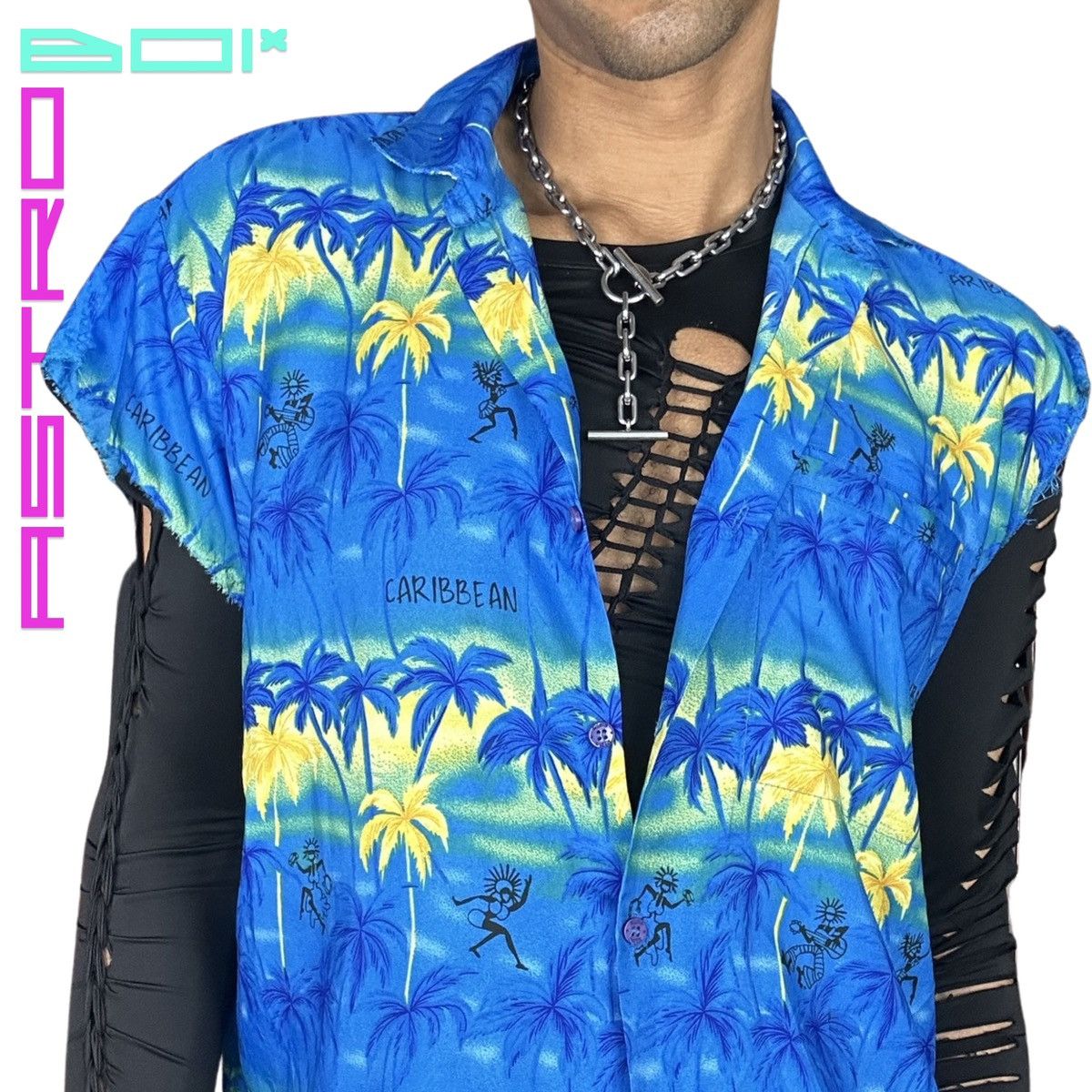 Vintage ASTROBOI* ASYMMETRIC BAHAMAS 🇧🇸 SHIRT Size US L / EU 52-54 / 3 - 3 Thumbnail