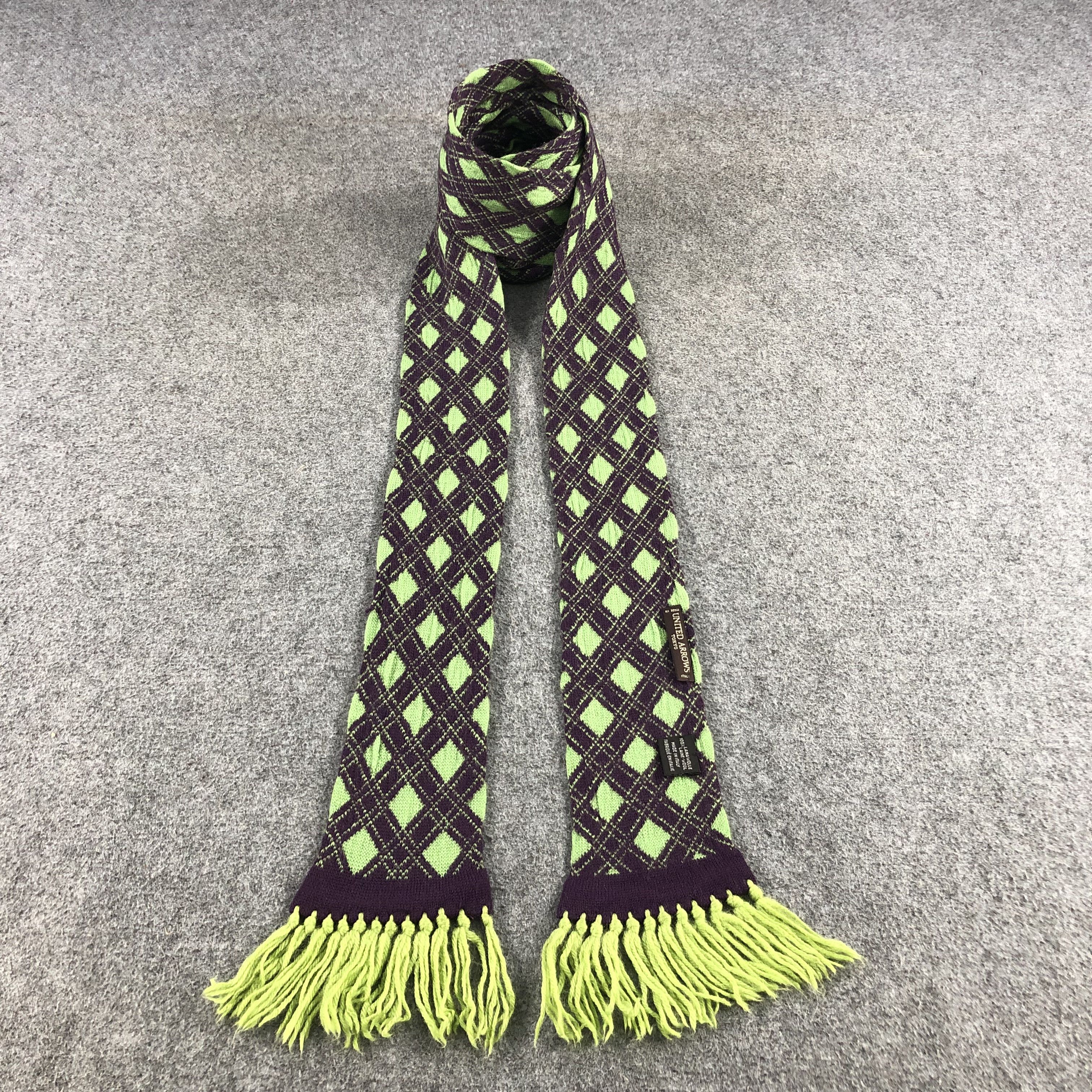 United Arrows United Arrows Argyle Wool Scarf Muffler V786 Size ONE SIZE - 1 Thumbnail