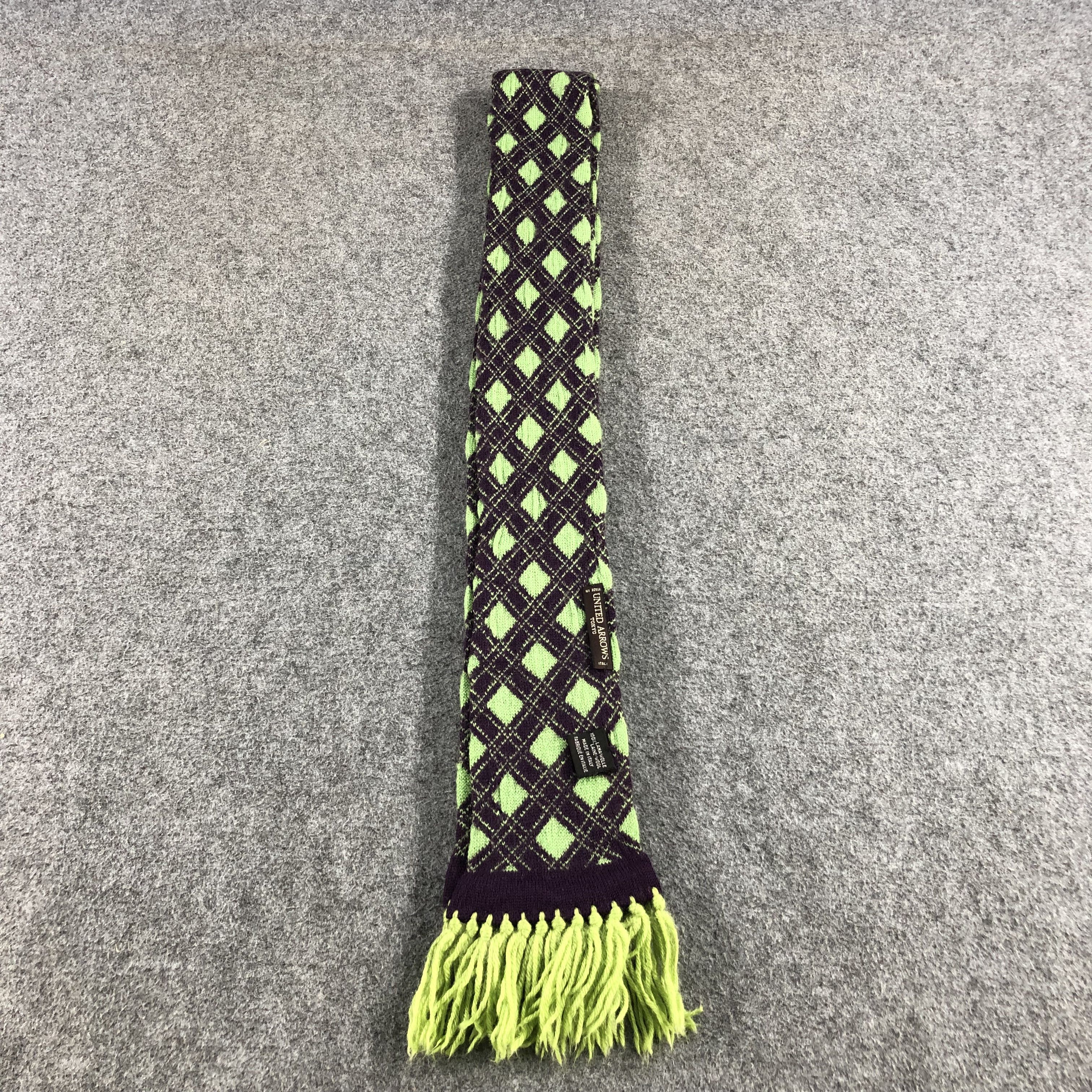 United Arrows United Arrows Argyle Wool Scarf Muffler V786 Size ONE SIZE - 2 Thumbnail