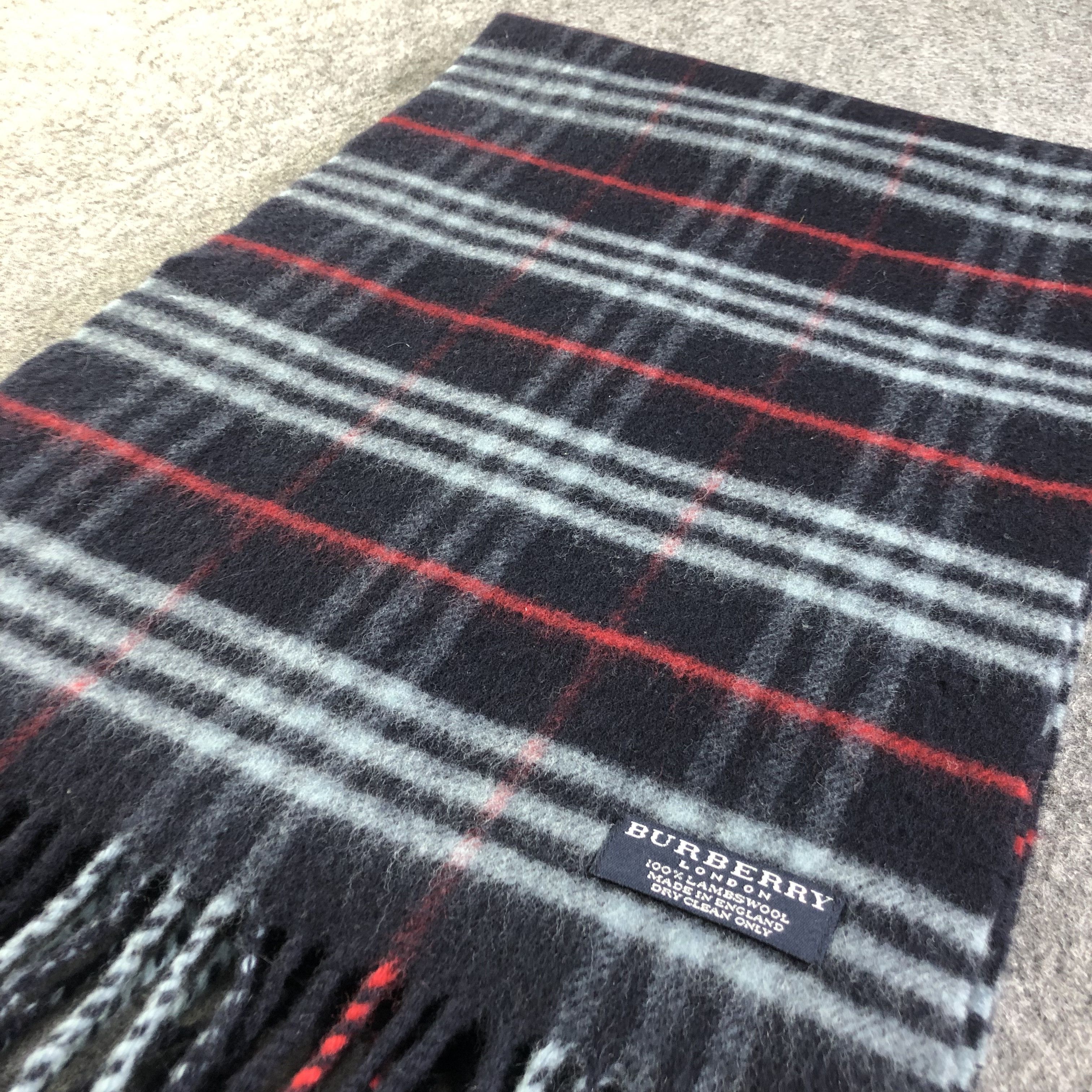Burberry Burberry Blue Nova Check Wool Scarf Muffler V1597 Size ONE SIZE - 3 Thumbnail