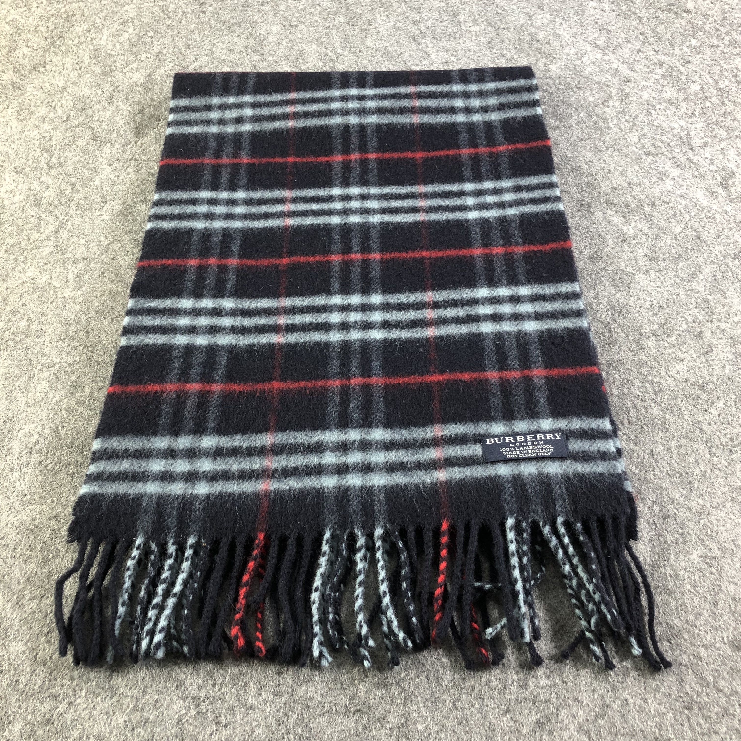 Burberry Burberry Blue Nova Check Wool Scarf Muffler V1597 Size ONE SIZE - 2 Thumbnail