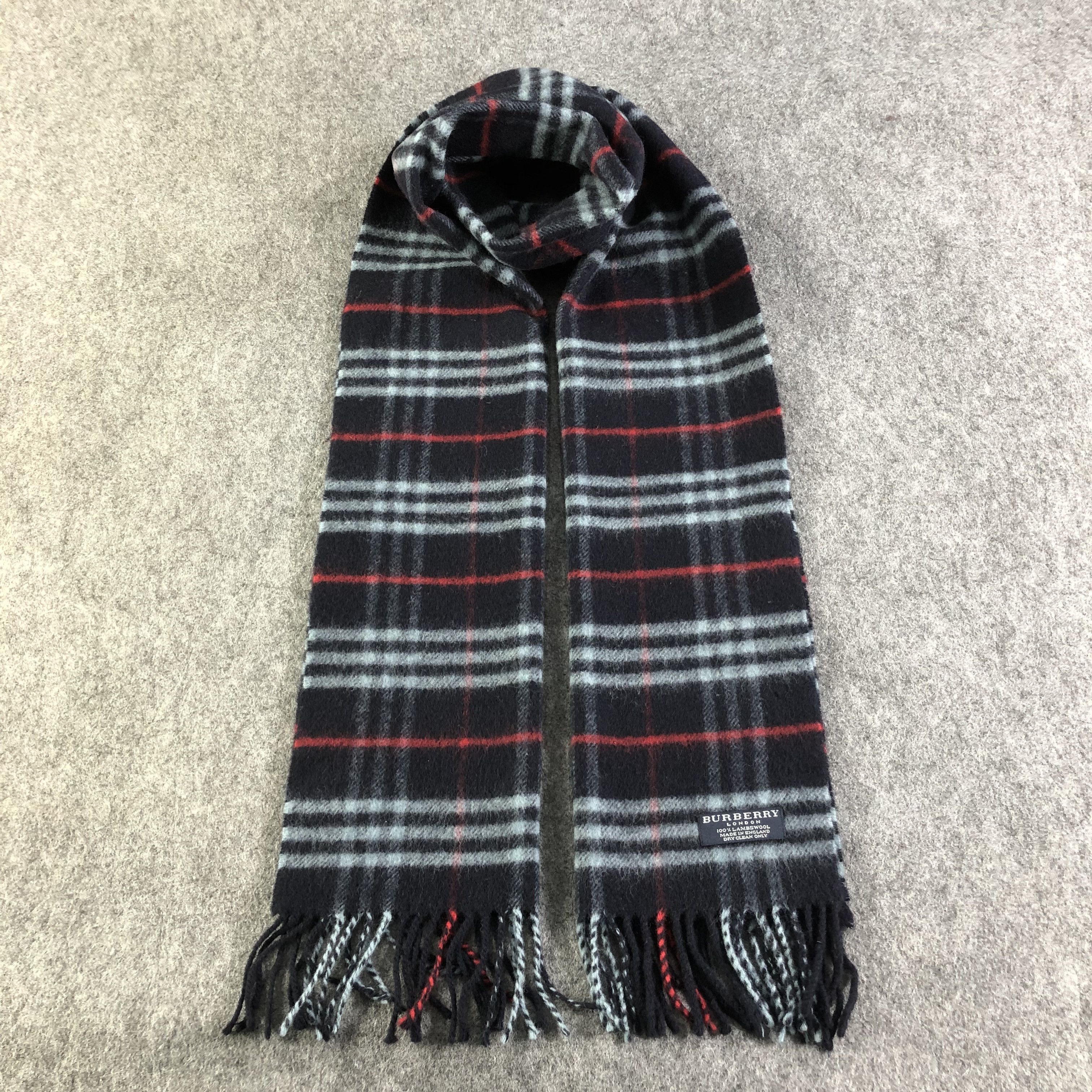 Burberry Burberry Blue Nova Check Wool Scarf Muffler V1597 Size ONE SIZE - 1 Thumbnail