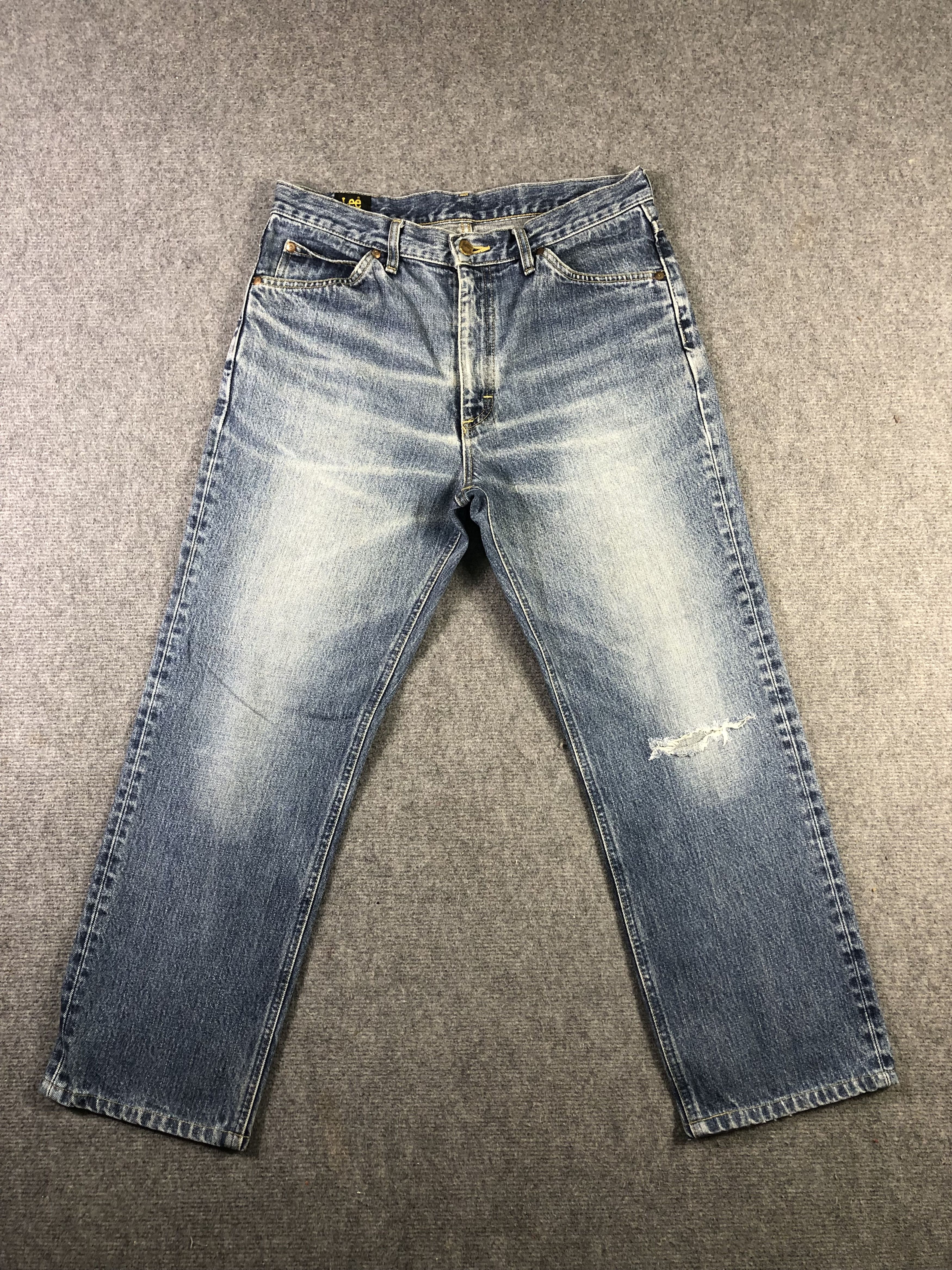 image of Wash Blue Lee Riders Denim Jeans 34X26.5 in Blue Wash, Men's