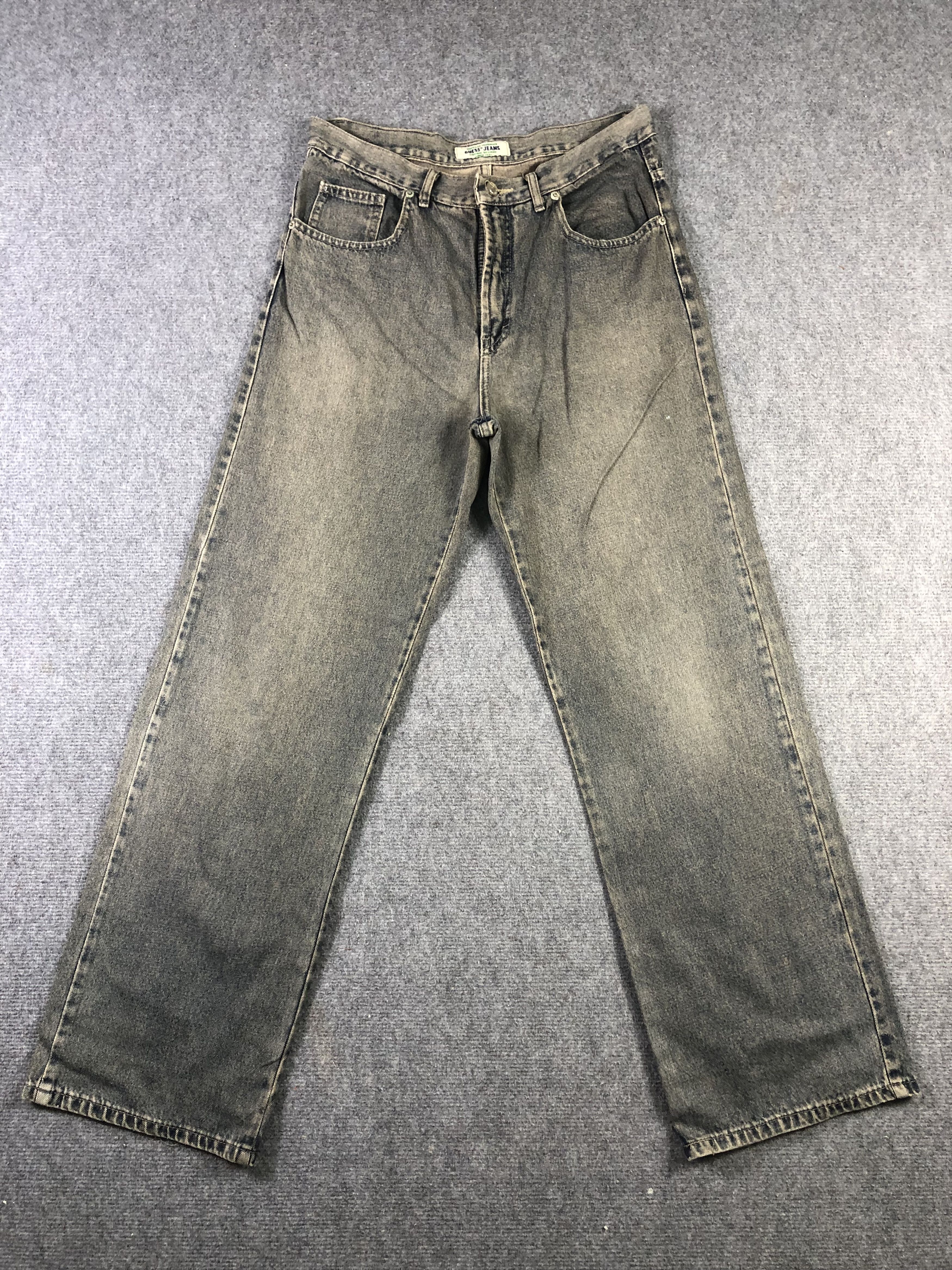 image of Wash Black Guess Denim Jeans 33X30.5 in Black Wash, Men's