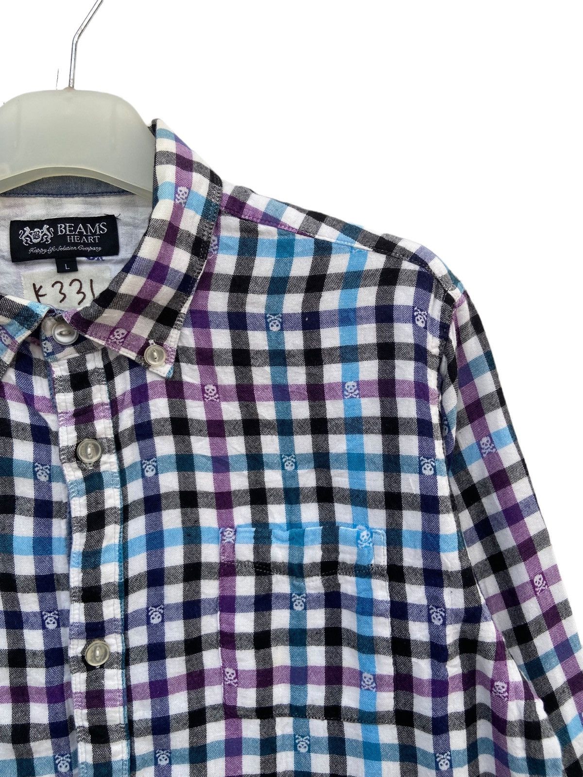 Beams Plus Beams Checkered Skull Design Flannel Size US L / EU 52-54 / 3 - 5 Thumbnail